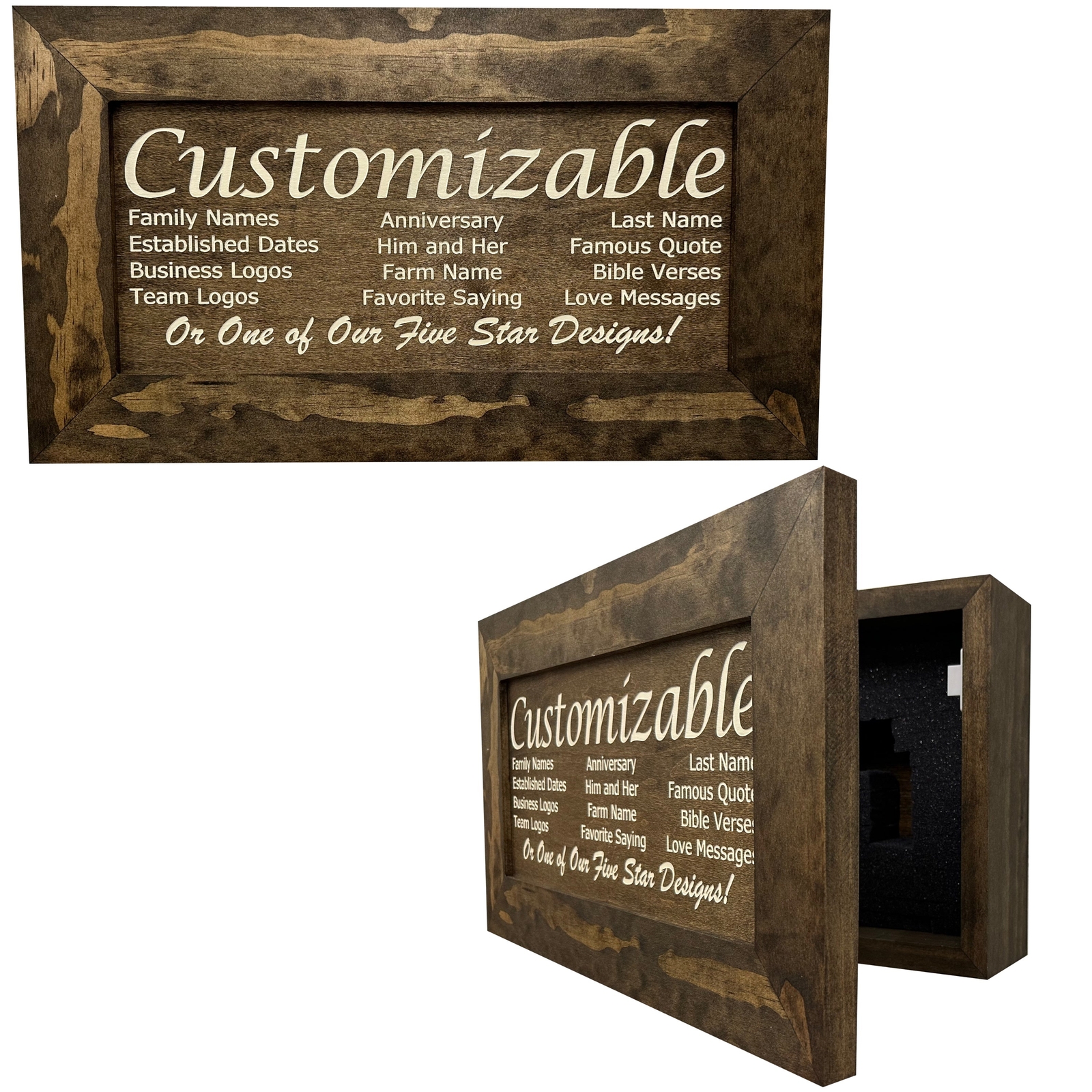 Bellewood Designs Hidden Gun Safe, Customizable Concealment Furniture with Hand-