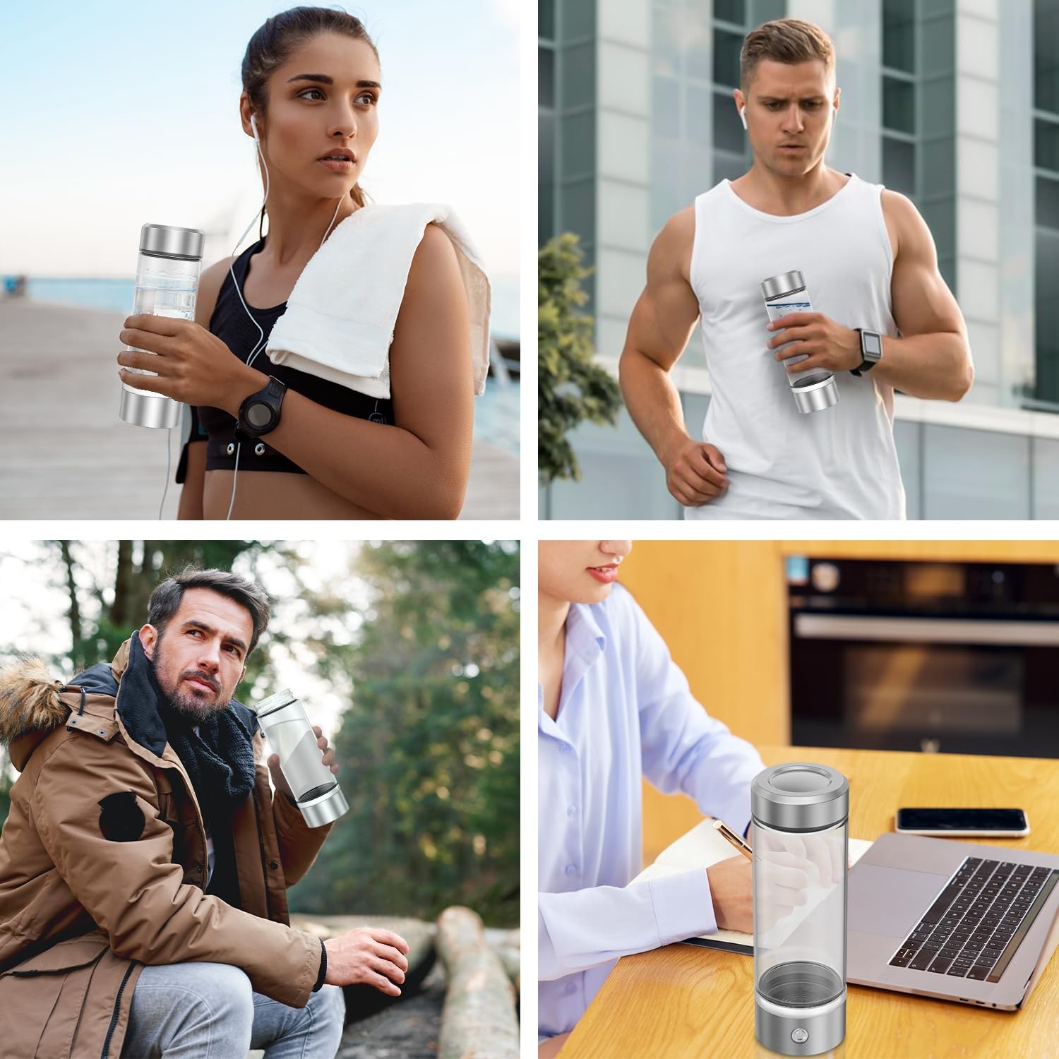 Hydrogen Water Bottle Generator | Portable & Rechargeable | Silver Ionizer Machi