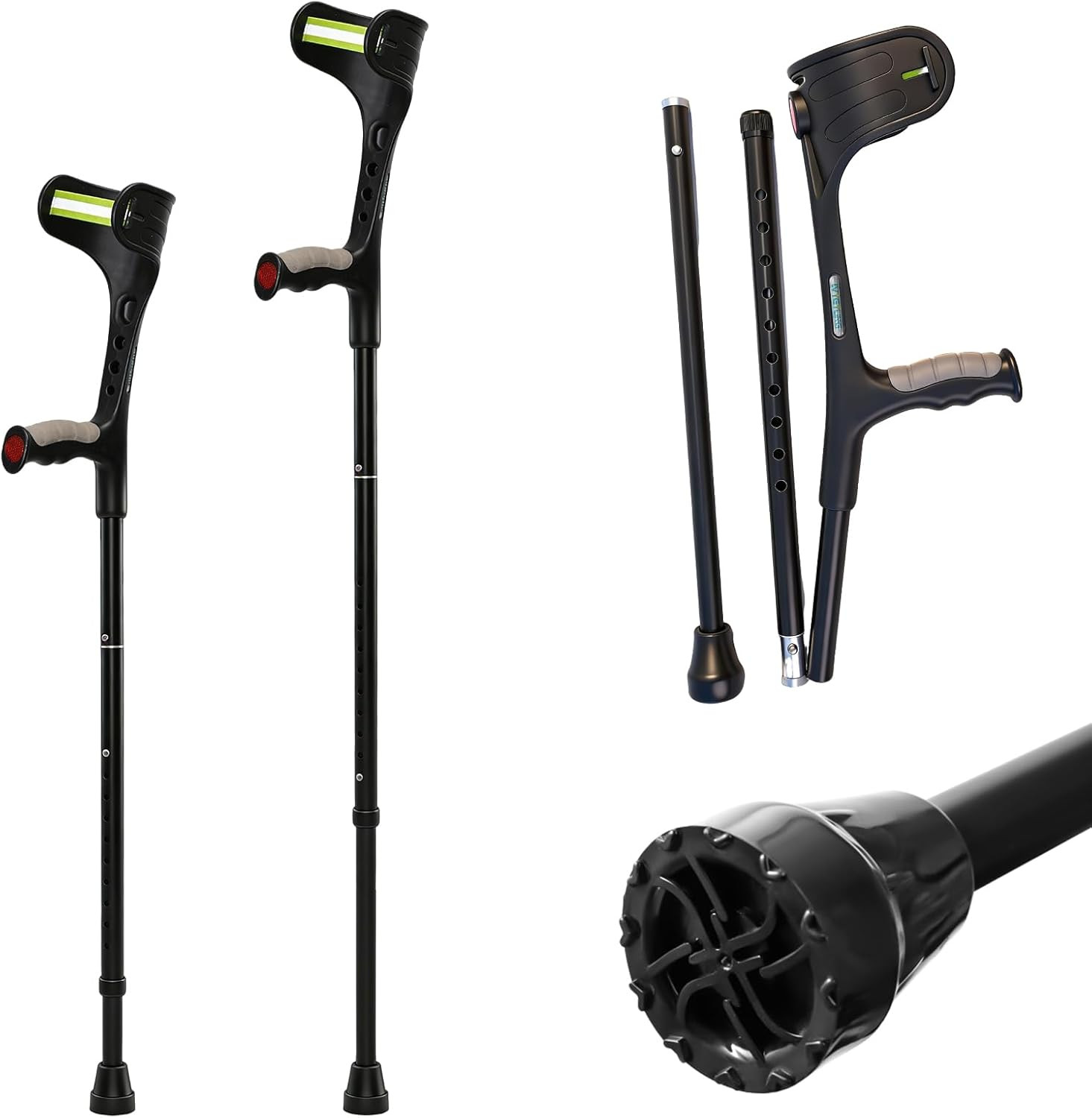 Forearm Crutches for Adults, Light Weight Folding Arm Crutch Forearm with Anti-D