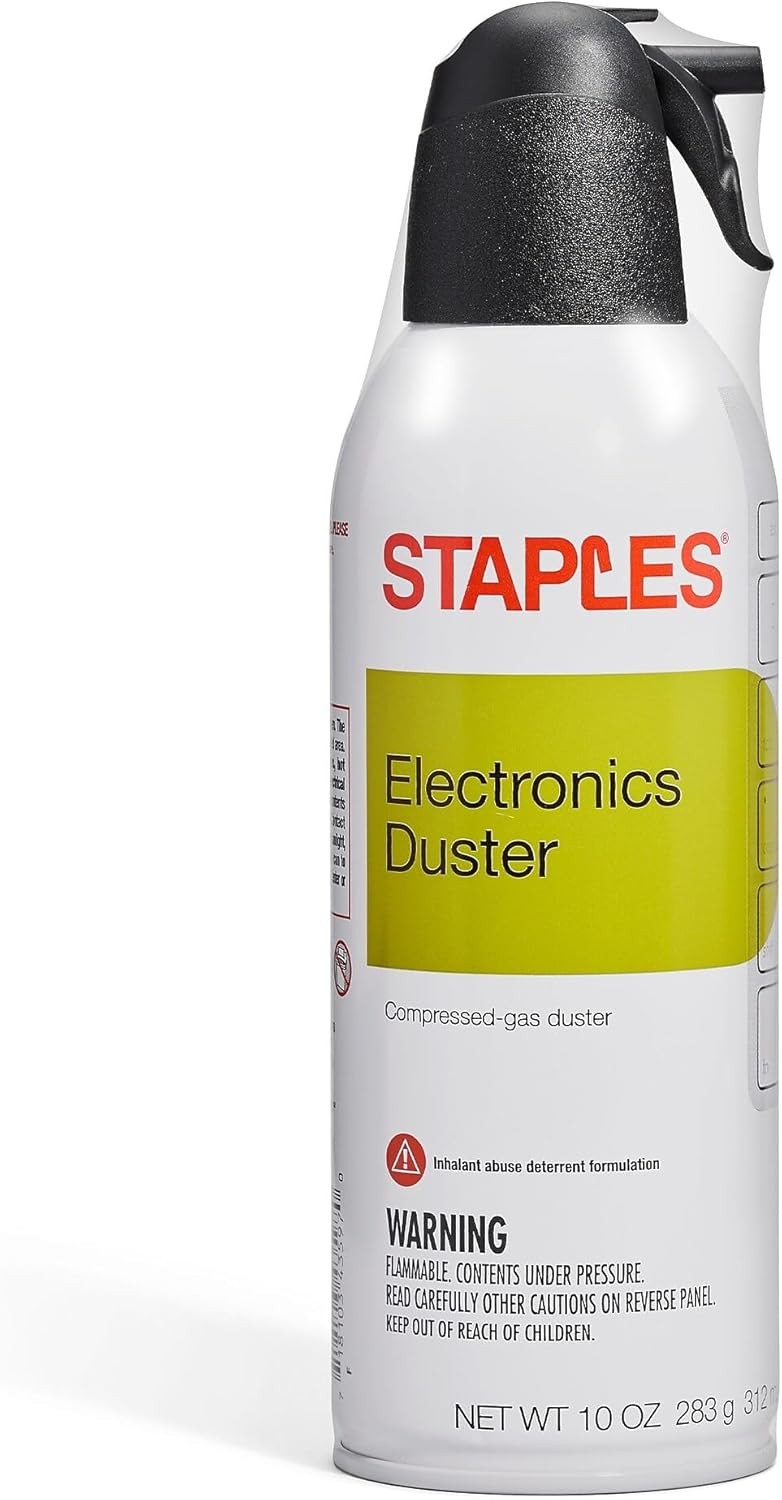 Staples Compressed Air Duster 4 Pack 10 Oz Cans Electronics Keyboard Cleaner