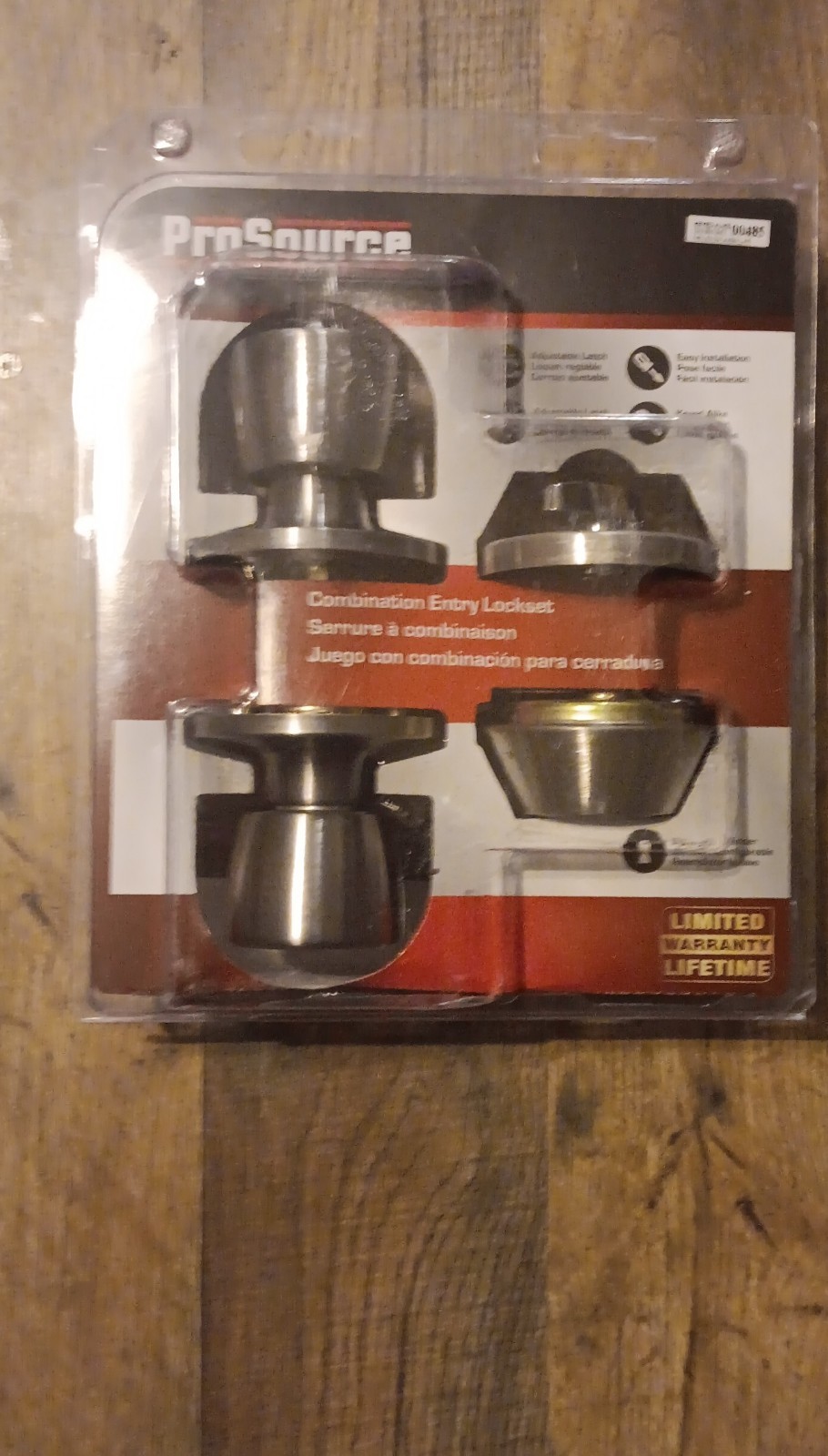 ProSource Combination Entry Lockset Satin Silver Keyed Easy Install Metal