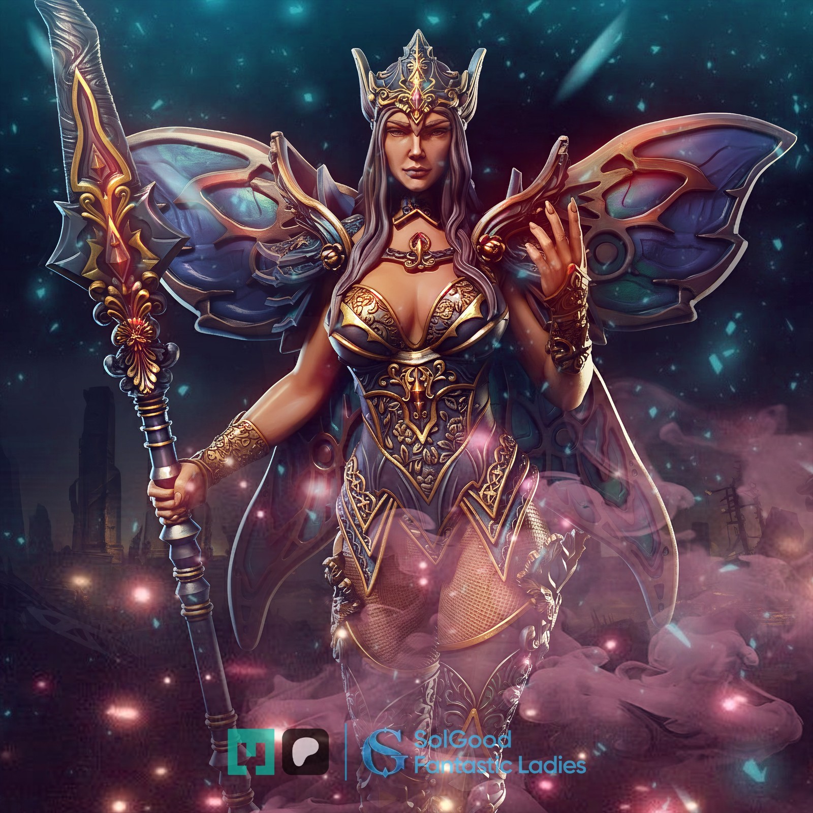 Dungeons & Dragons Playable Character - Female Fey, Fairy Nichta - Paladin
