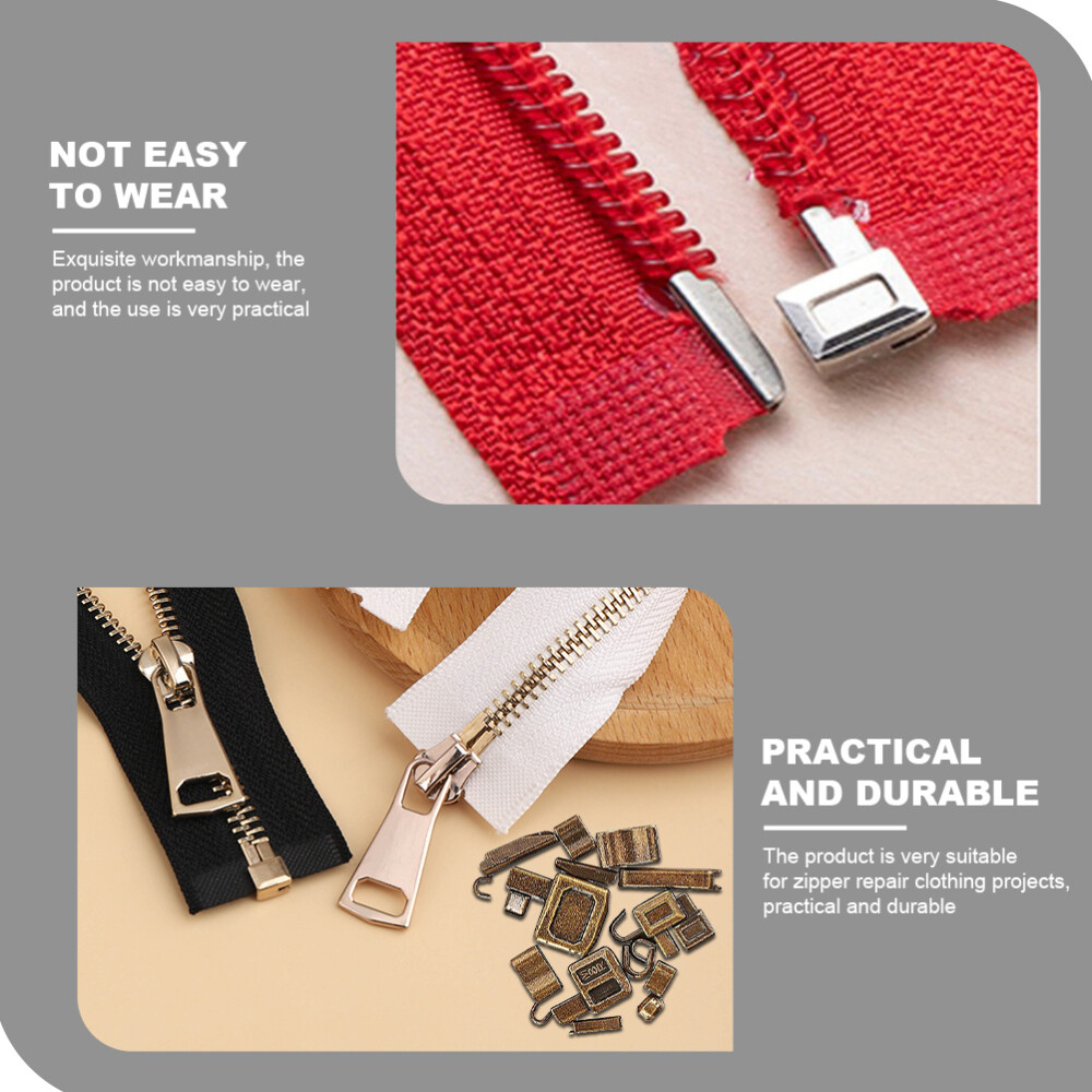 32 Sets Zipper Head Repair Kit Clothes with Zippers Outdoor Tent