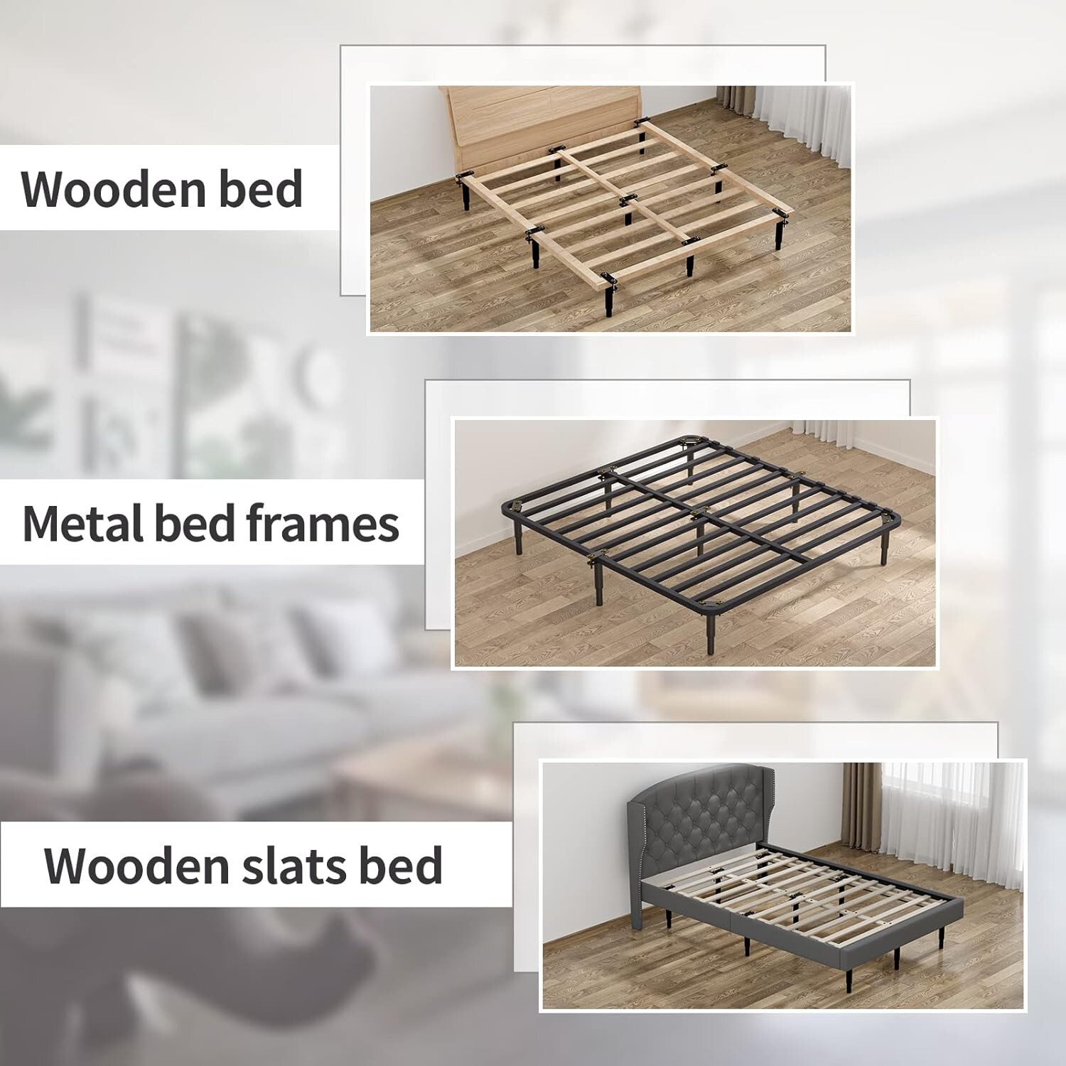 4 Pcs Adjustable Metal Bed Frame Support Leg Bed Support Legs 7.08" - 13&#