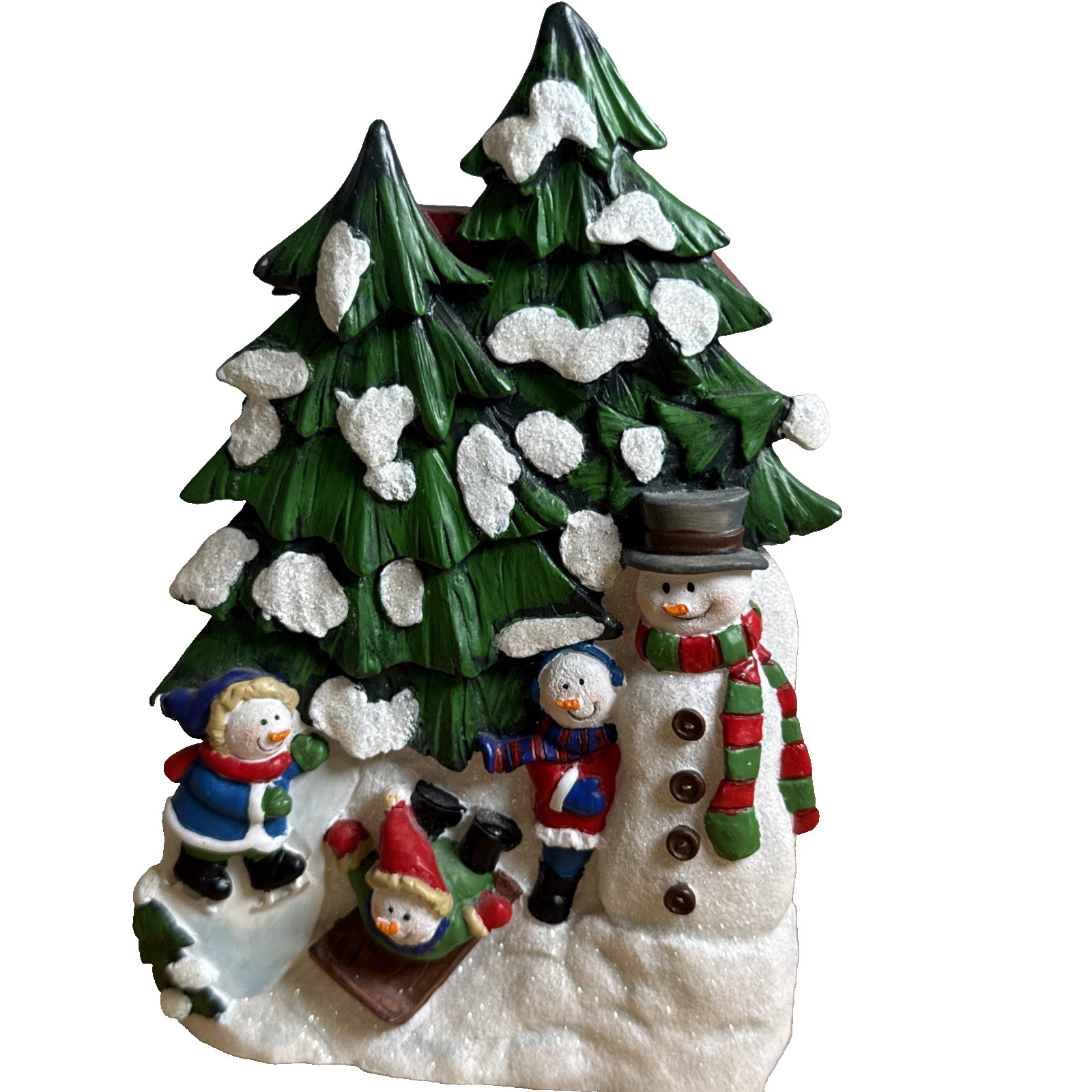 Snowman Family Hand Painted Christmas Holiday Snowman 6 Outlet Wall Adapter