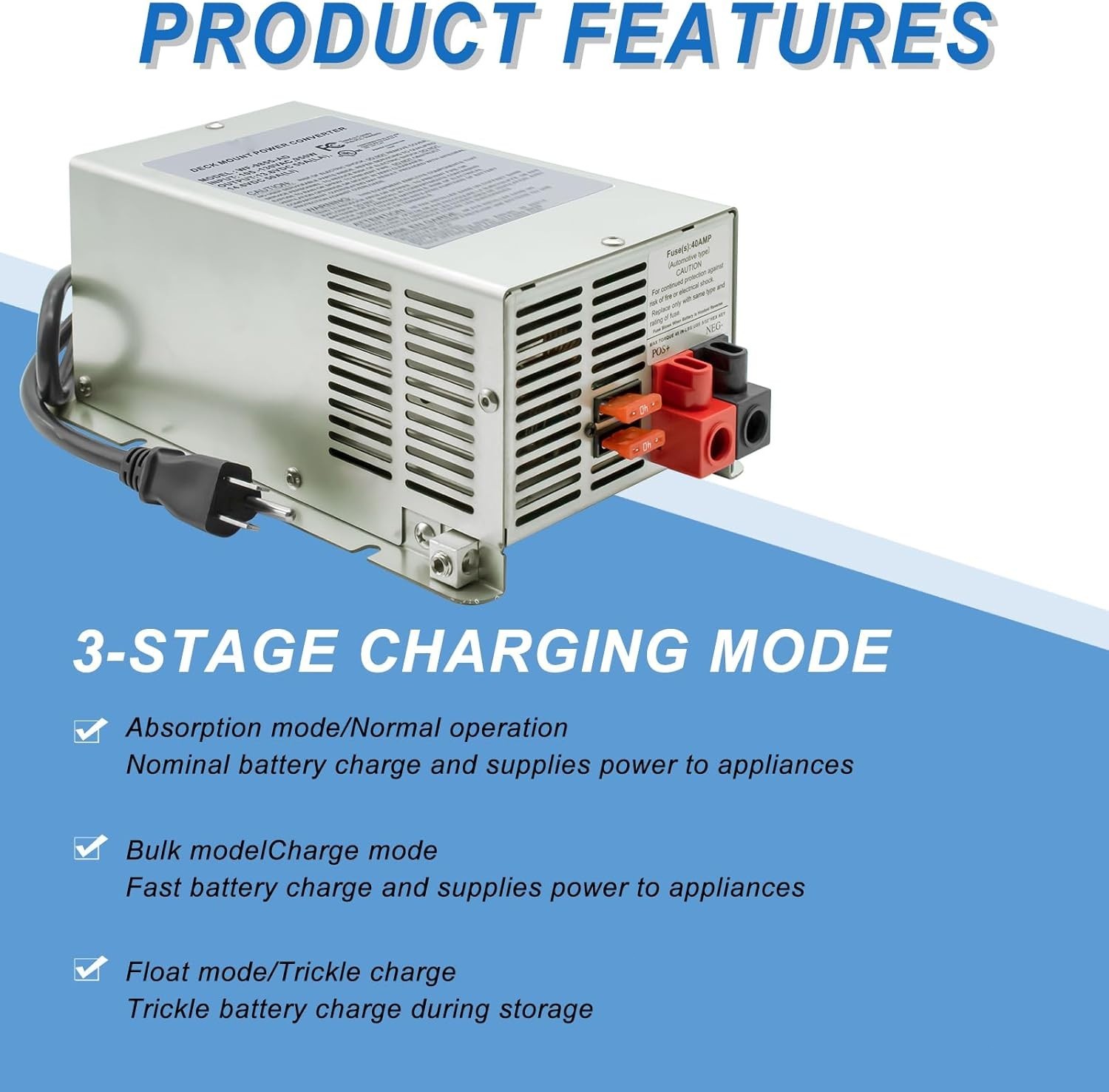 WF-9865-AD Power Converter 65 Amp Converter/battery Charger for RV truck camper