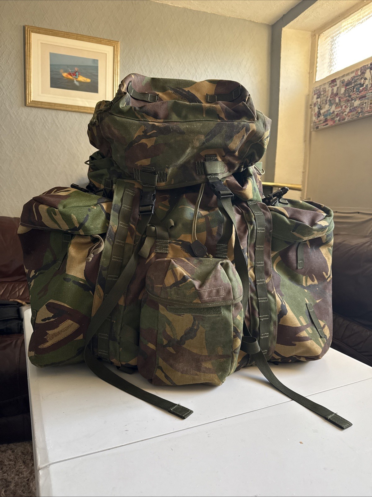 British Army Issue Rucksack + Frame Short Convoluted Back DPM + Side Pouches