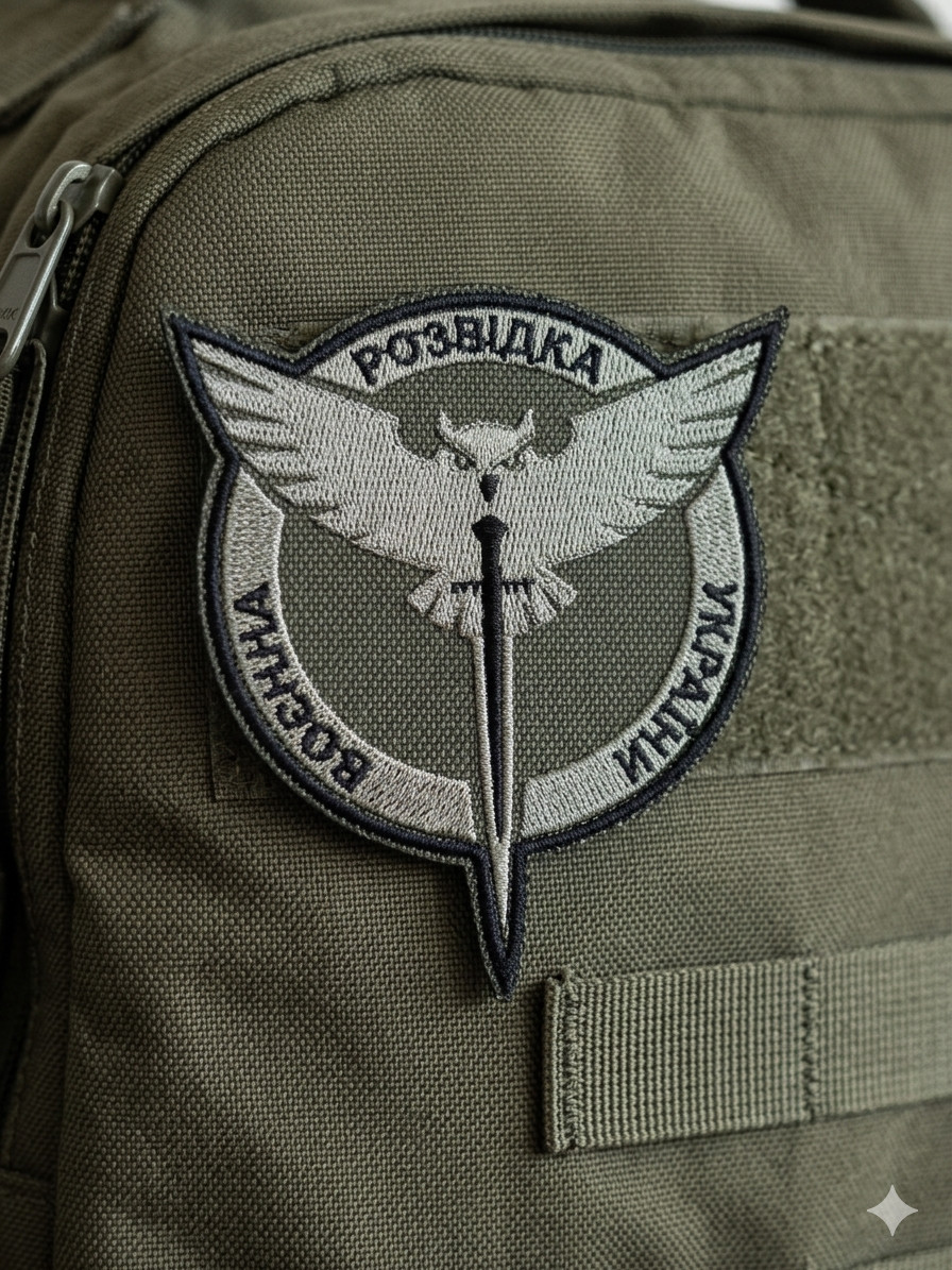 Ukraine Military Intelligence Patch GUR / HUR Special Forces Morale Badge Hook