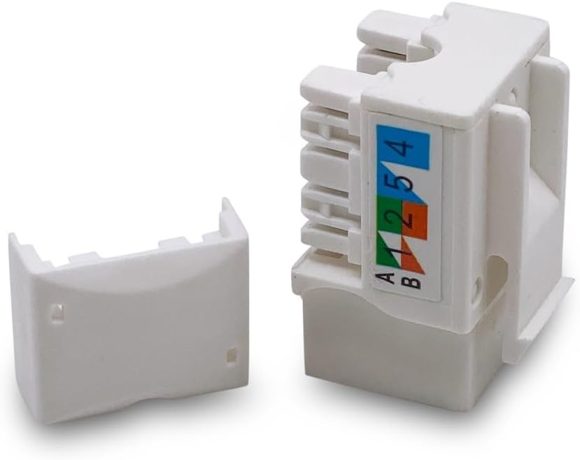 10 Count Cat6 Keystone Jack Pack - Compatible with Cat5/5e/6 for Easy Networking