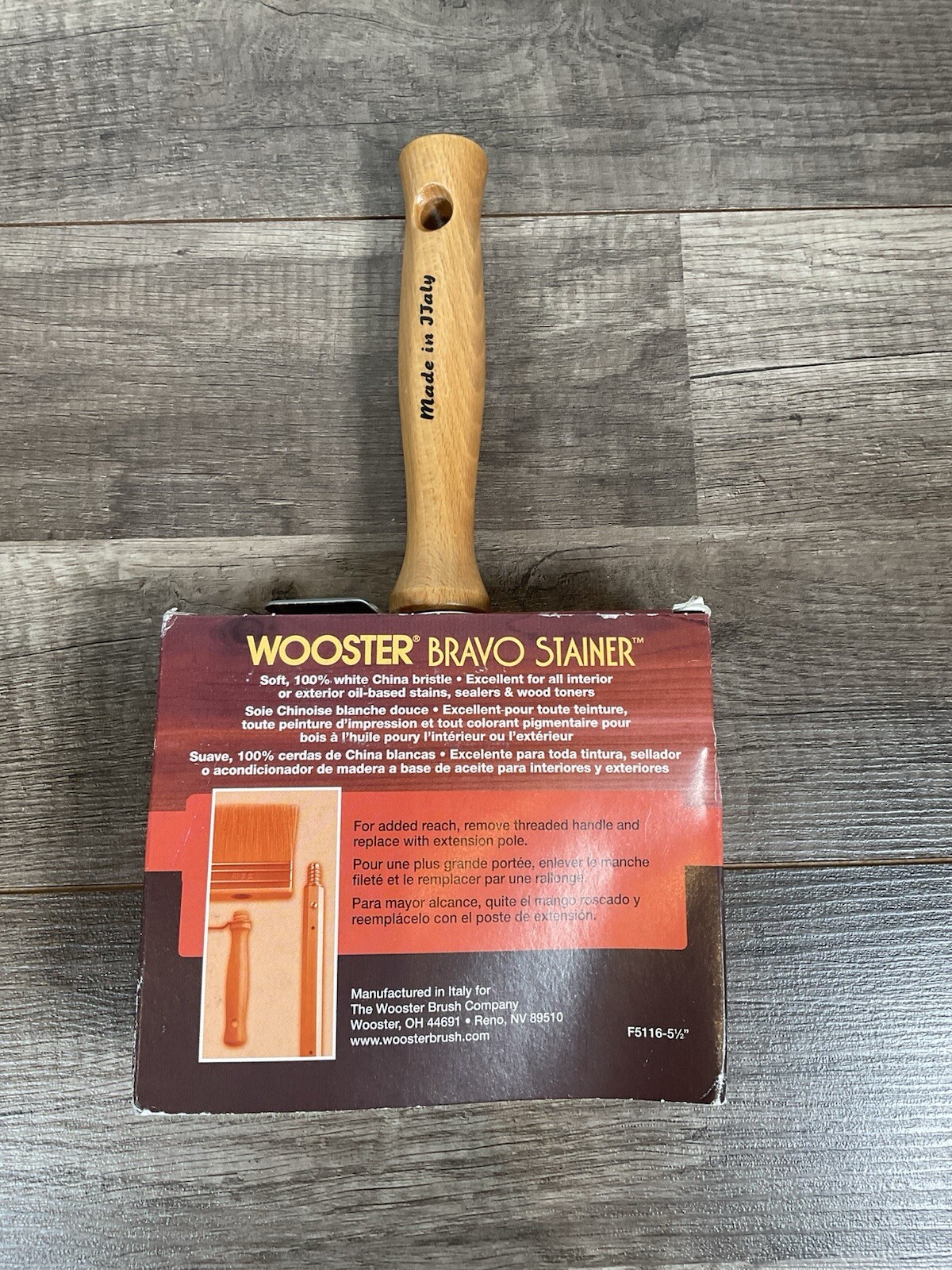 Wooster 5.5" Bravo Stainer Bristle Polyester Paint Brush