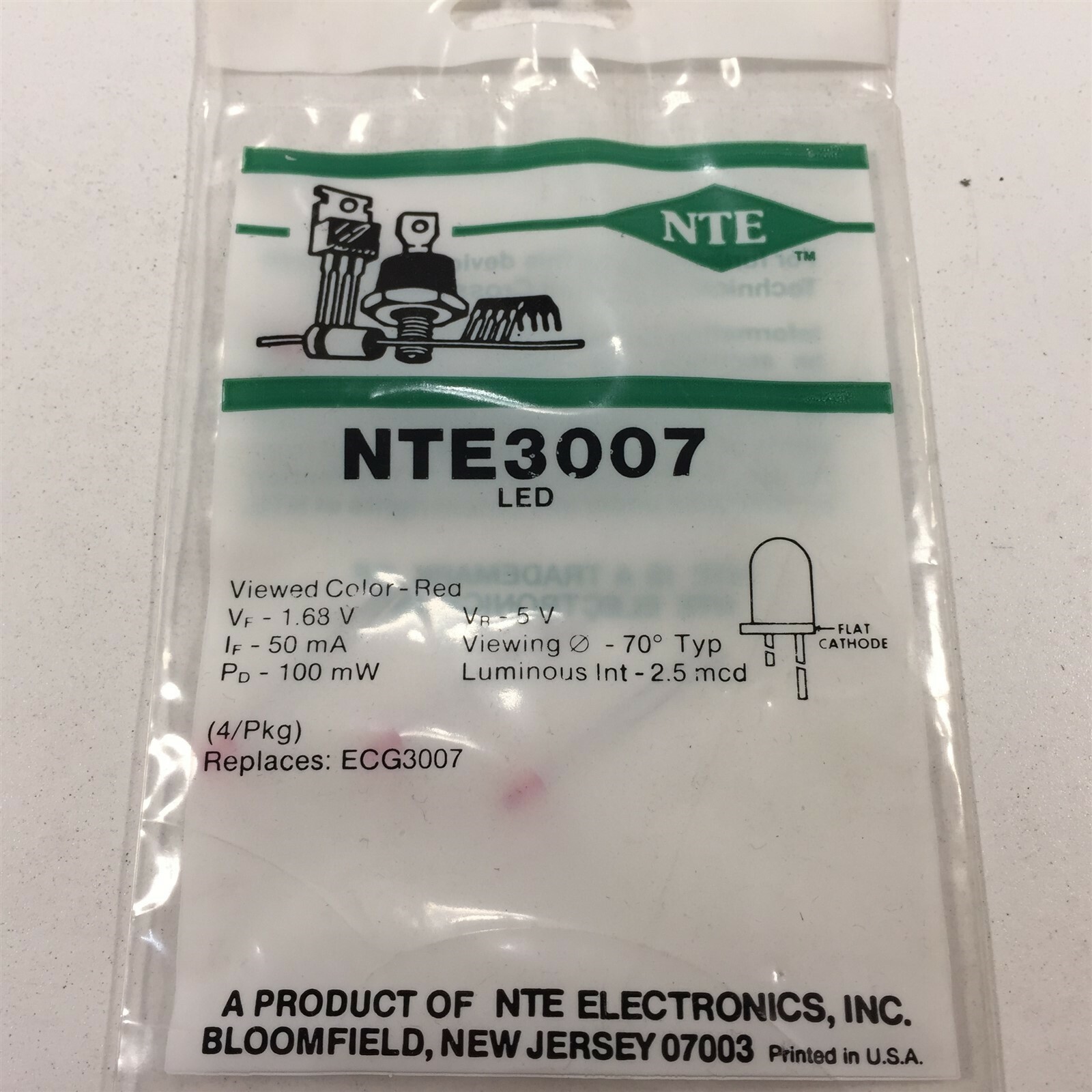 (12) NTE3007 EGC3007 Discrete LED Indicators Red - Lot of 12