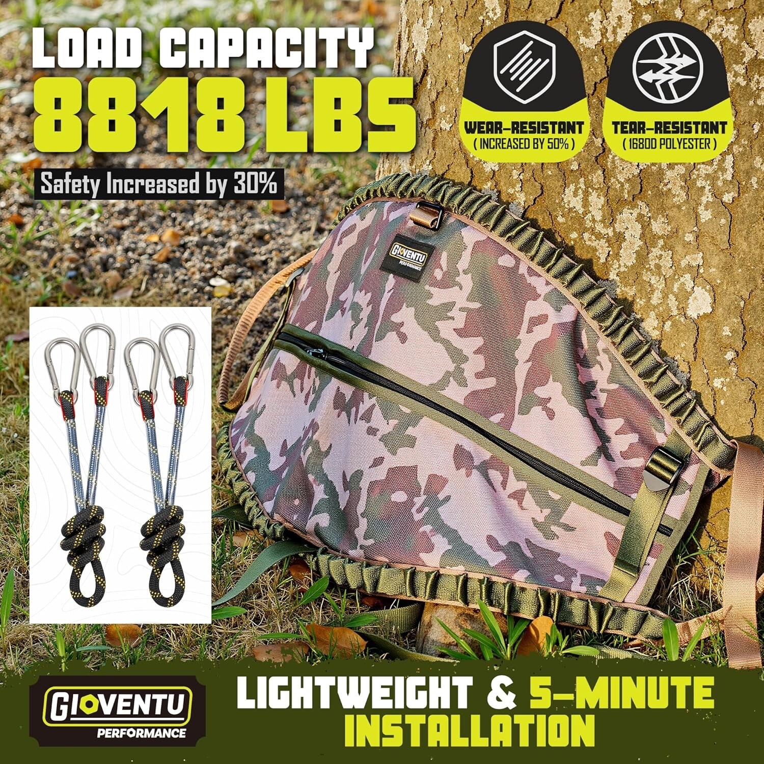 𝐔𝐩𝐠𝐫𝐚𝐝𝐞𝐝 2.0 Hunting Saddle Kit, Lightweight Hammock Tree Saddle - NEW