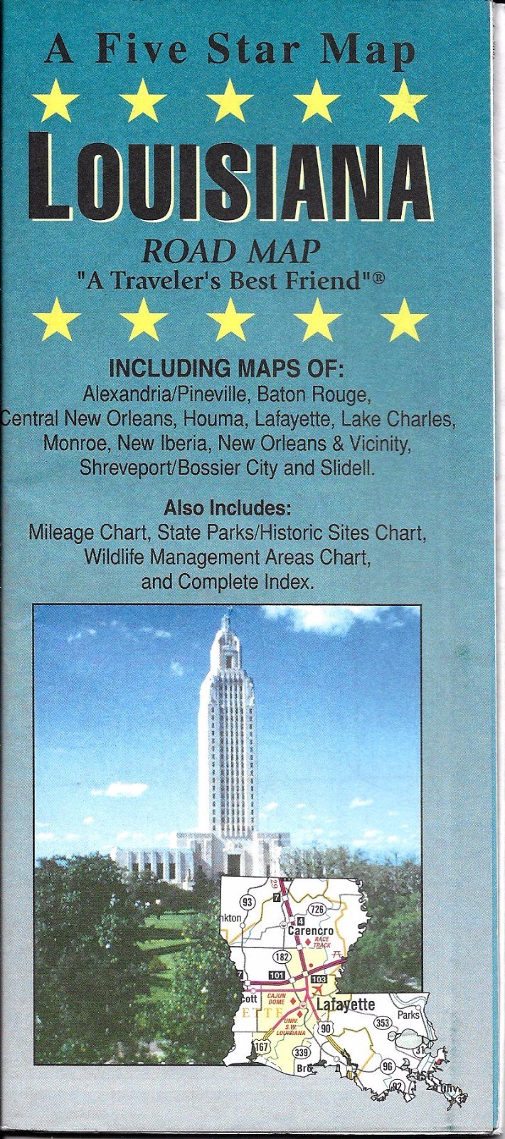 Road Map of Louisiana, by Five Star Map