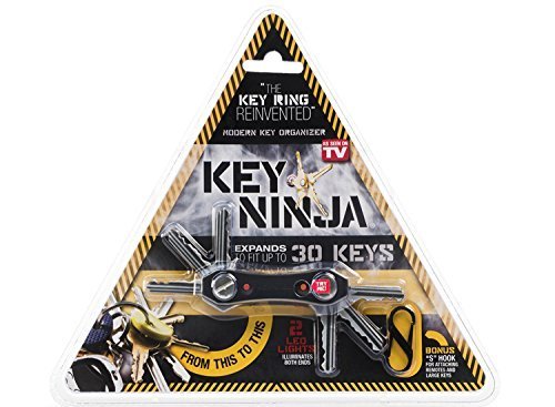 Key Ninja Key Holder Organizer with Dual Led lights and Clip Holds 5+ Keys