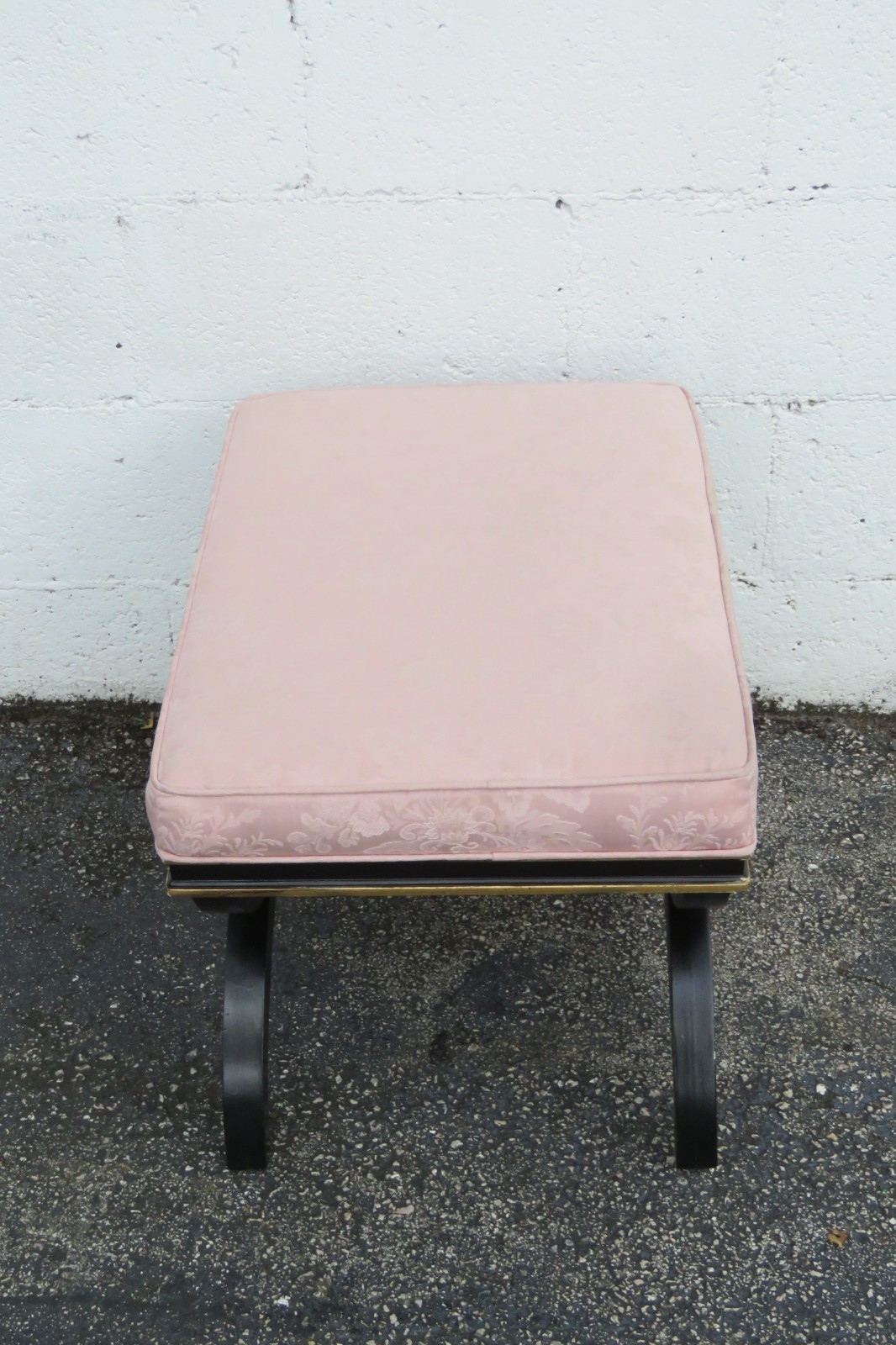 Hollywood Regency Painted Vanity Ottoman Footstool 6124