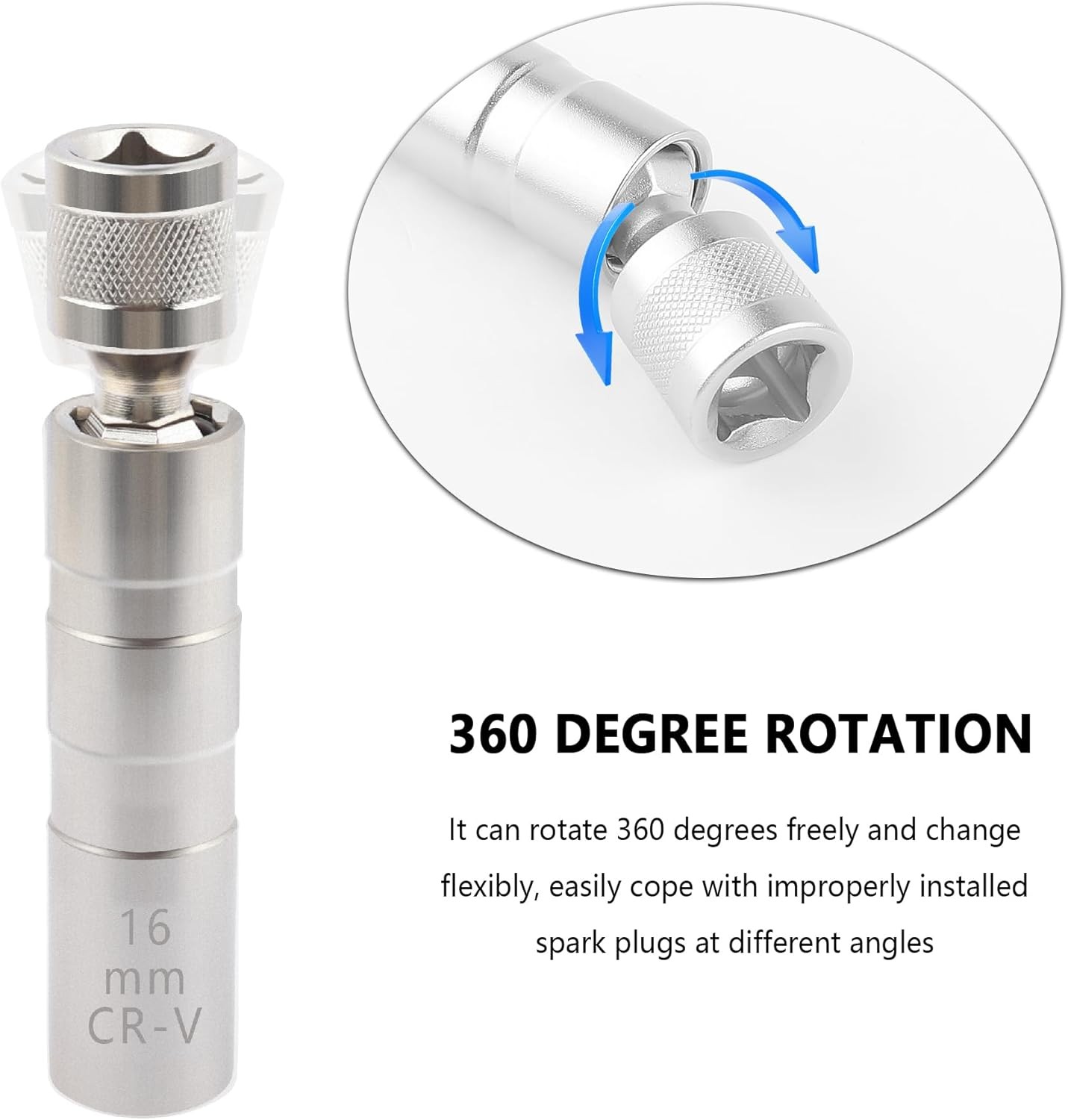 Salior 16mm&14mm Spark Plug Socket,Thin Wall 12 Points 3/8" Drive Spark Plug Rem