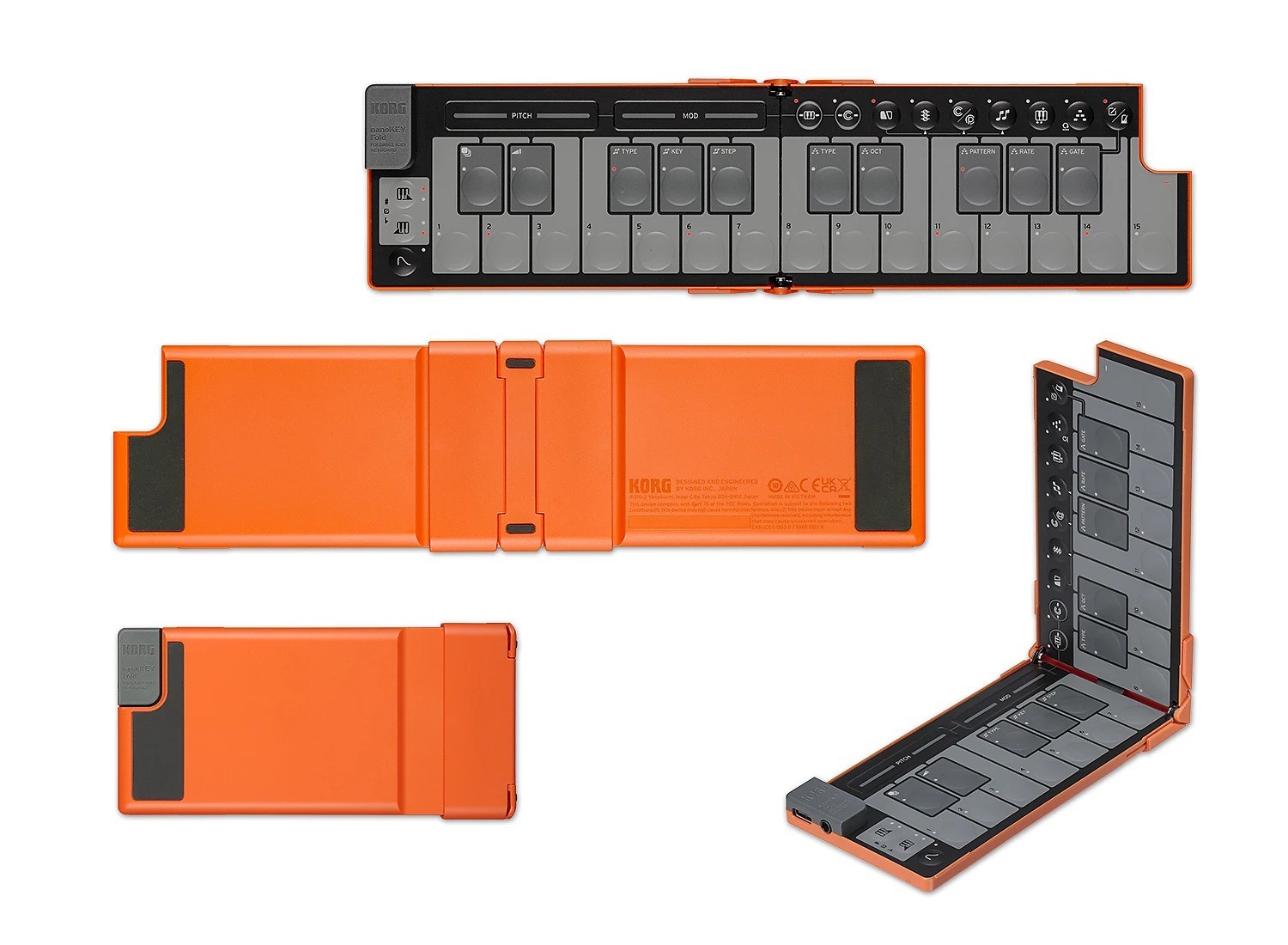 Korg nanoKEY Fold Keyboard. Orange