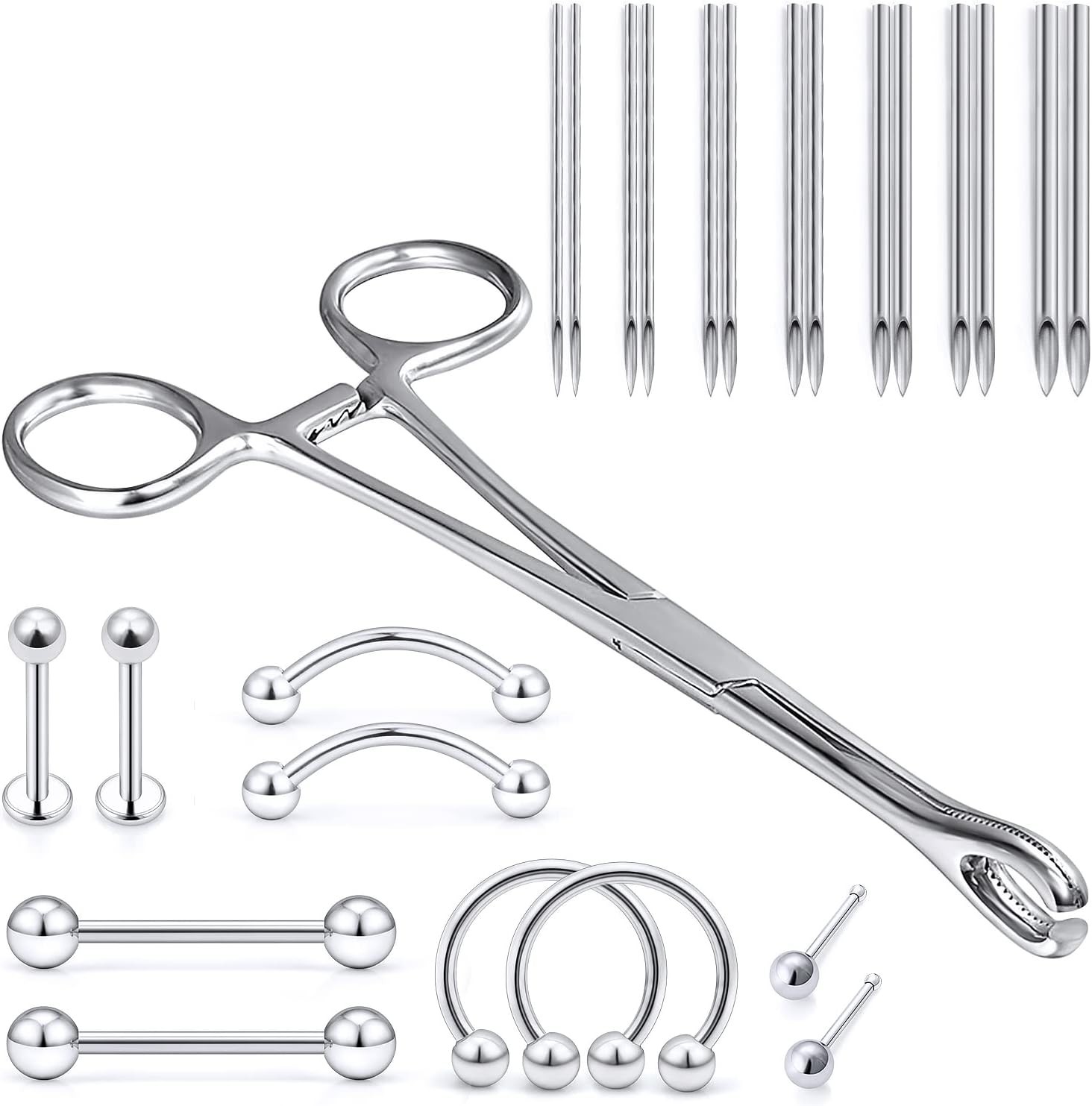 Vsnnsns 9 Style 316L Surgical Steel Body 4, Piercing Clamp Forceps