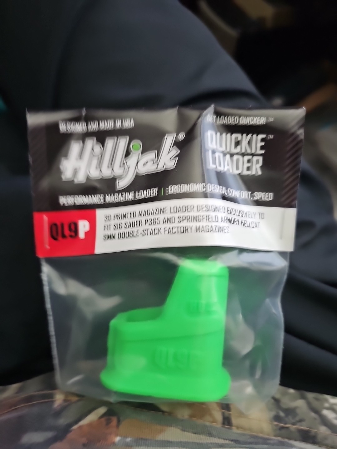 Ruger Max-9 Magazine Speed Loader, Hilljak QL9P-Neon Green