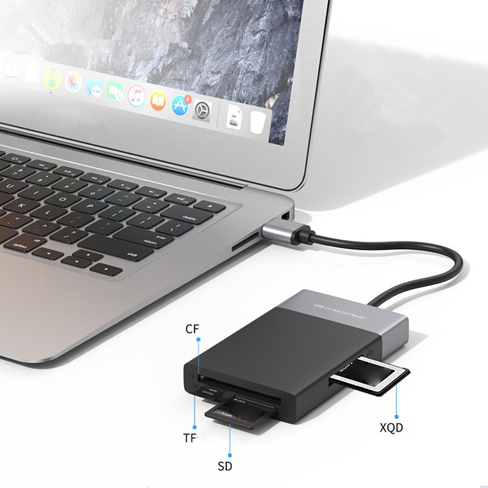 6 in 1 USB 3.0 Multi-Function To SD/TF/CF Card /XQD Card Reader Adapter Hub Kit