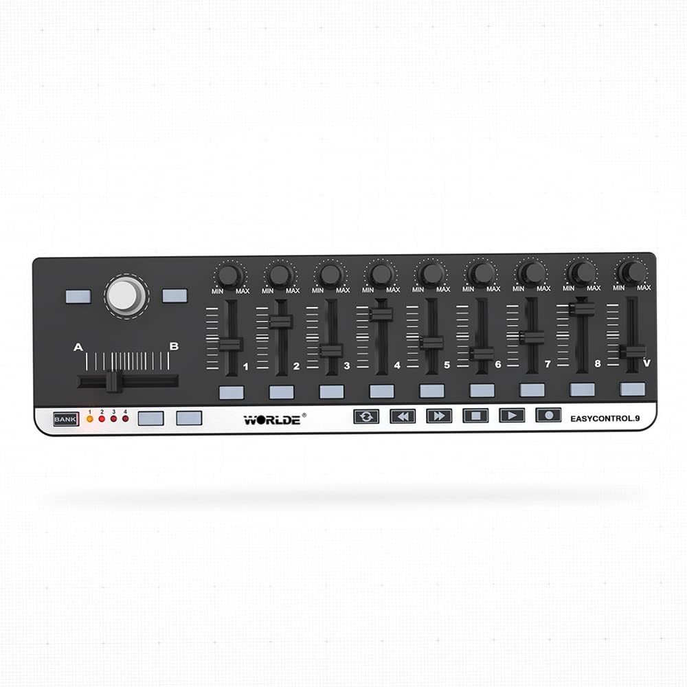 Btuty USB MIDI Controller with 9 34 X 10 X 2 Cm / 13.4 X 3.9 X 0.8 In, Black