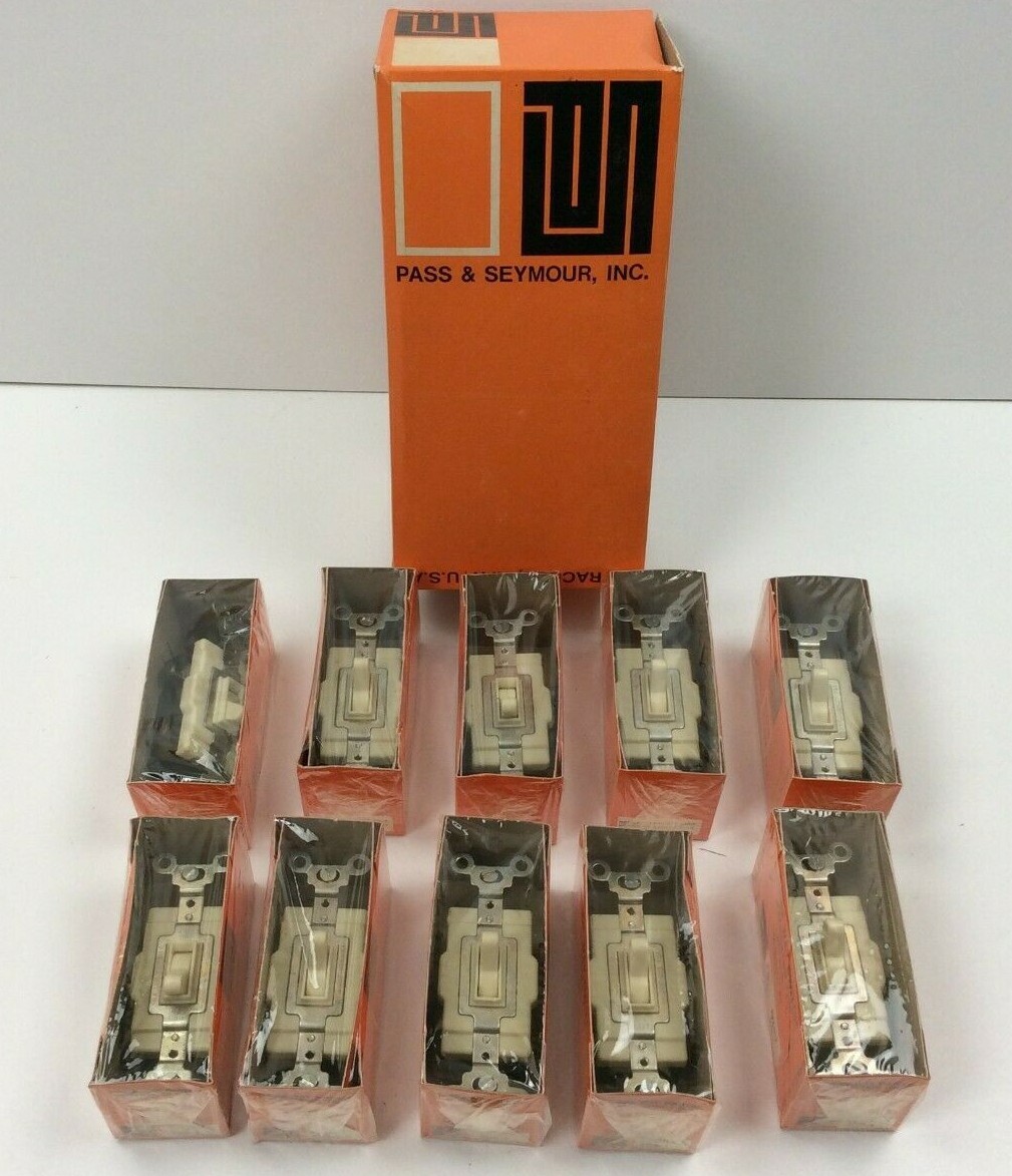 10 Pass & Seymour 503-I Ivory 3-Way Electrical Wall Switches 15-A 120/277V AV