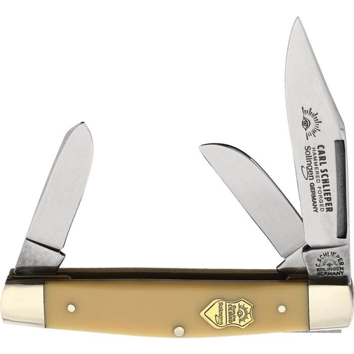 GERMAN EYE BRAND Cutlery - #GE350Y STOCKMAN - 3 1/2" - YELLOW HANDLES - GERMANY