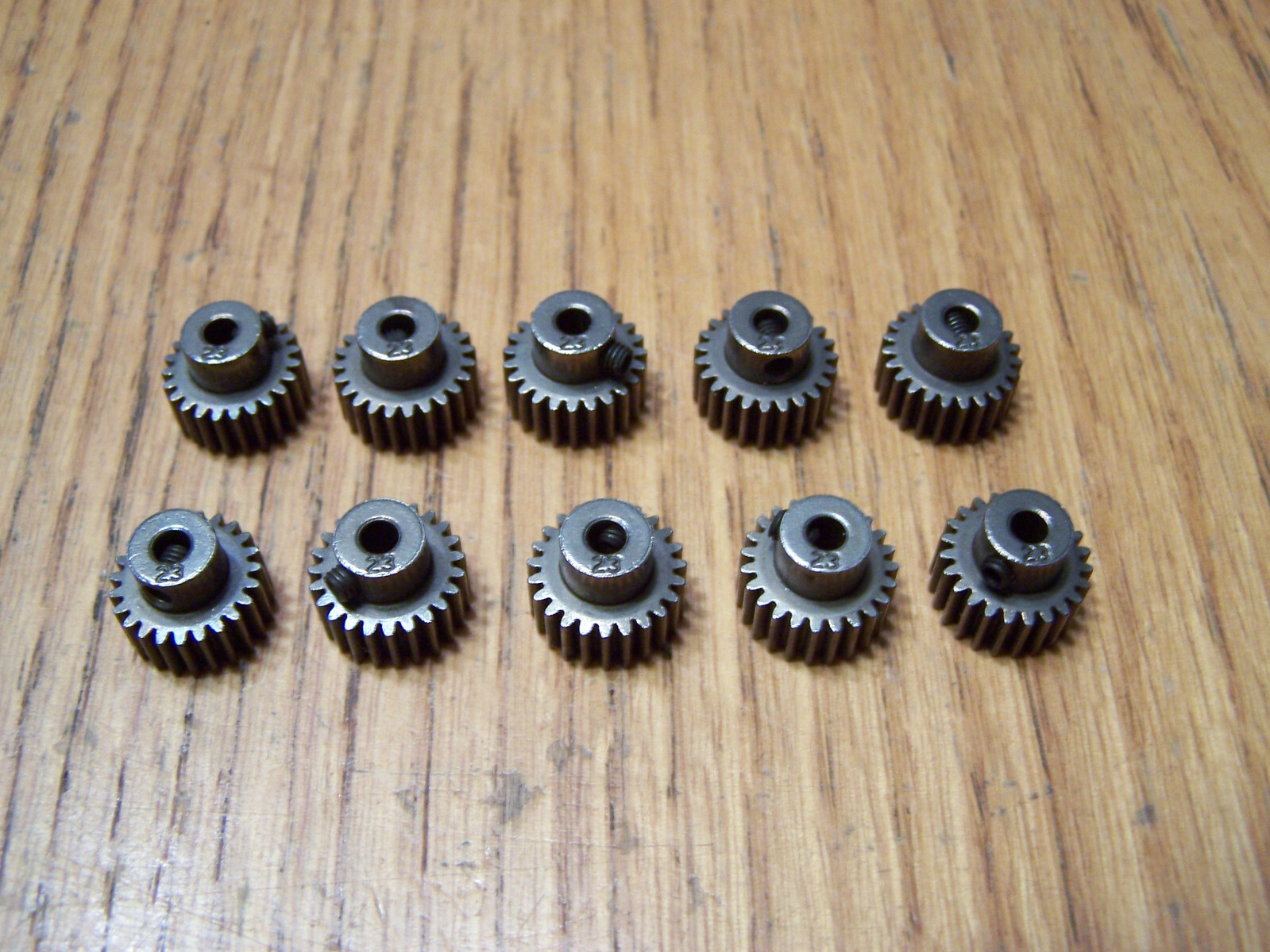 Fits Traxxas (10) 23 Tooth Steel Pinion Gear Grub Screws 23T 48P Rustler 2423