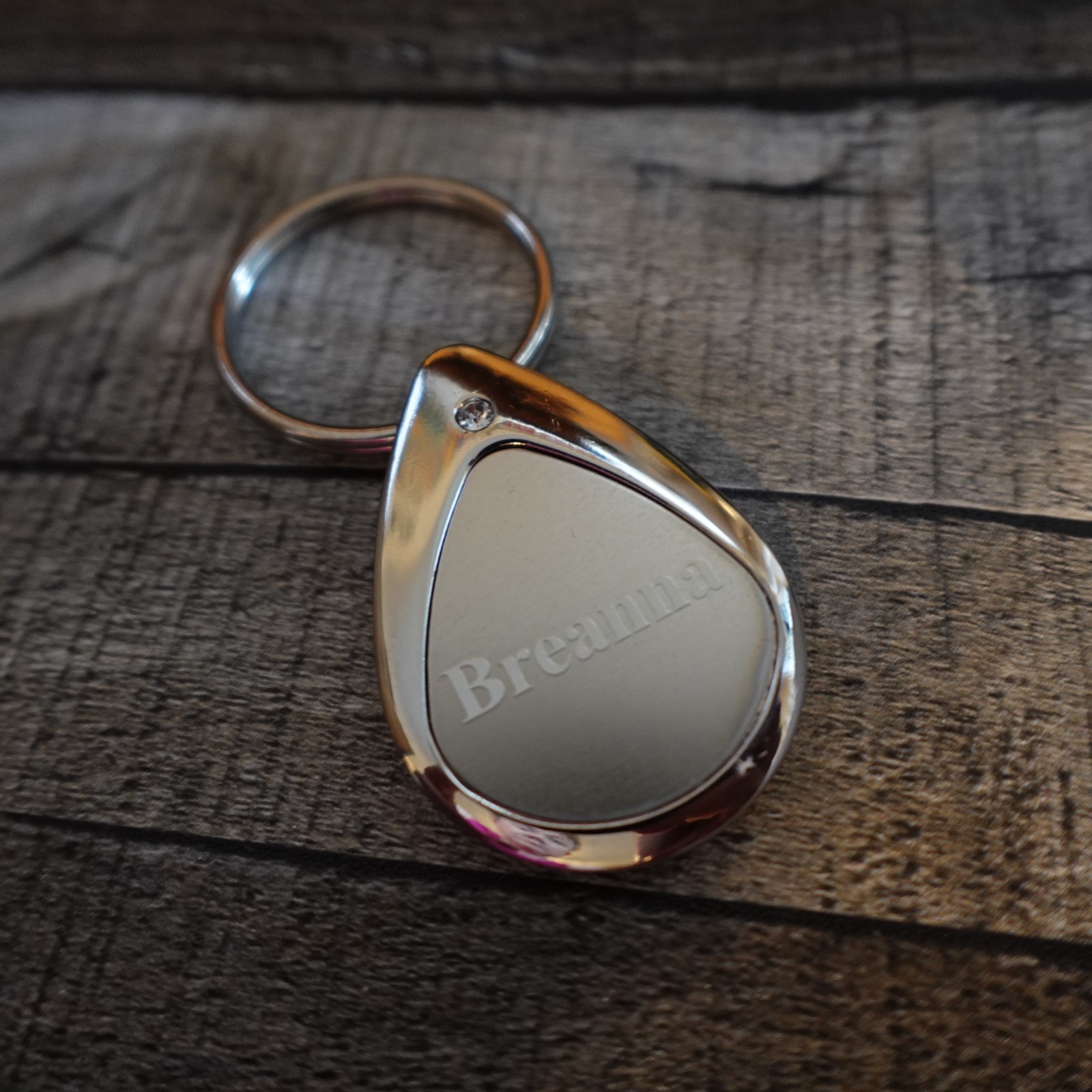 Breanna Personalized Keychain Heavy Metal Teardrop Classy Name Gift