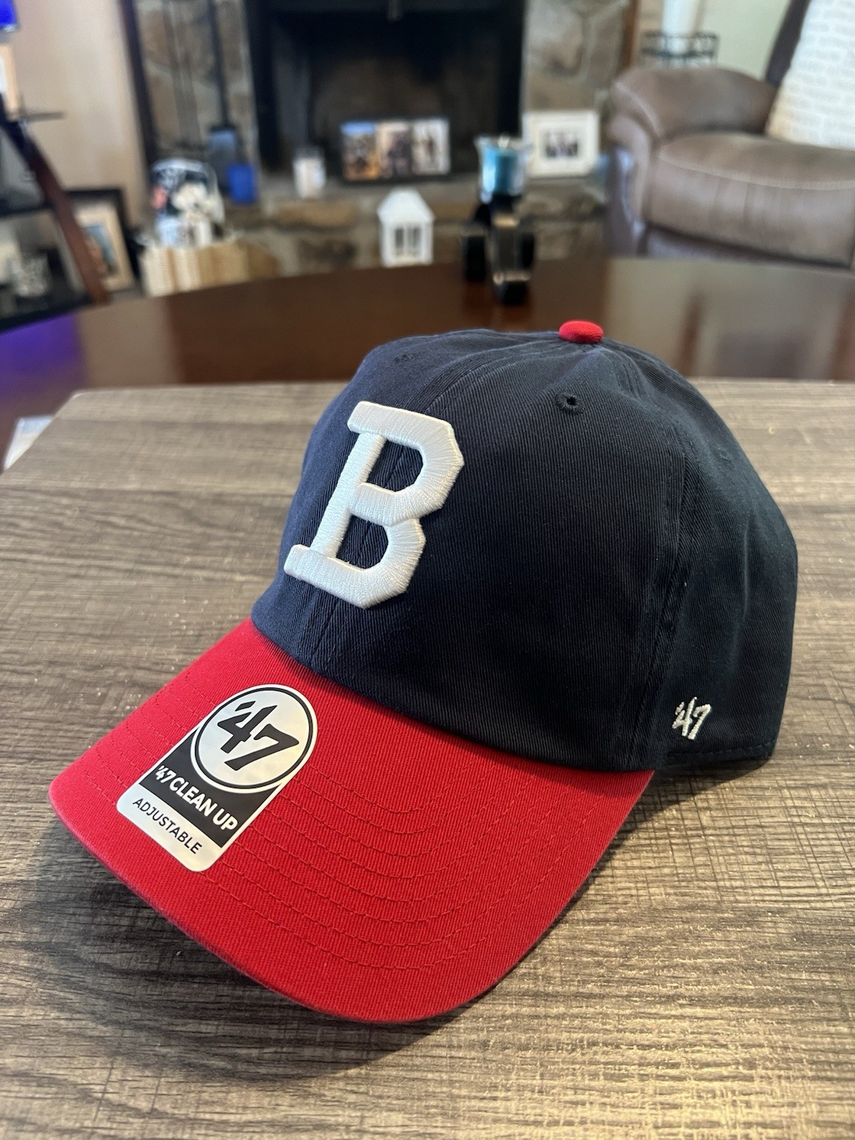 Boston Braves ‘47 Clean Up Hat Navy Red Adjustable MLB Retro B Logo Cap