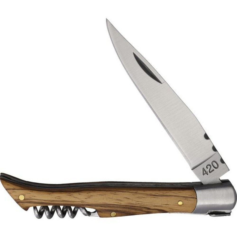 Baladeo Laguiole Corkscrew Zebra Wood Folding Knife - DUB001042