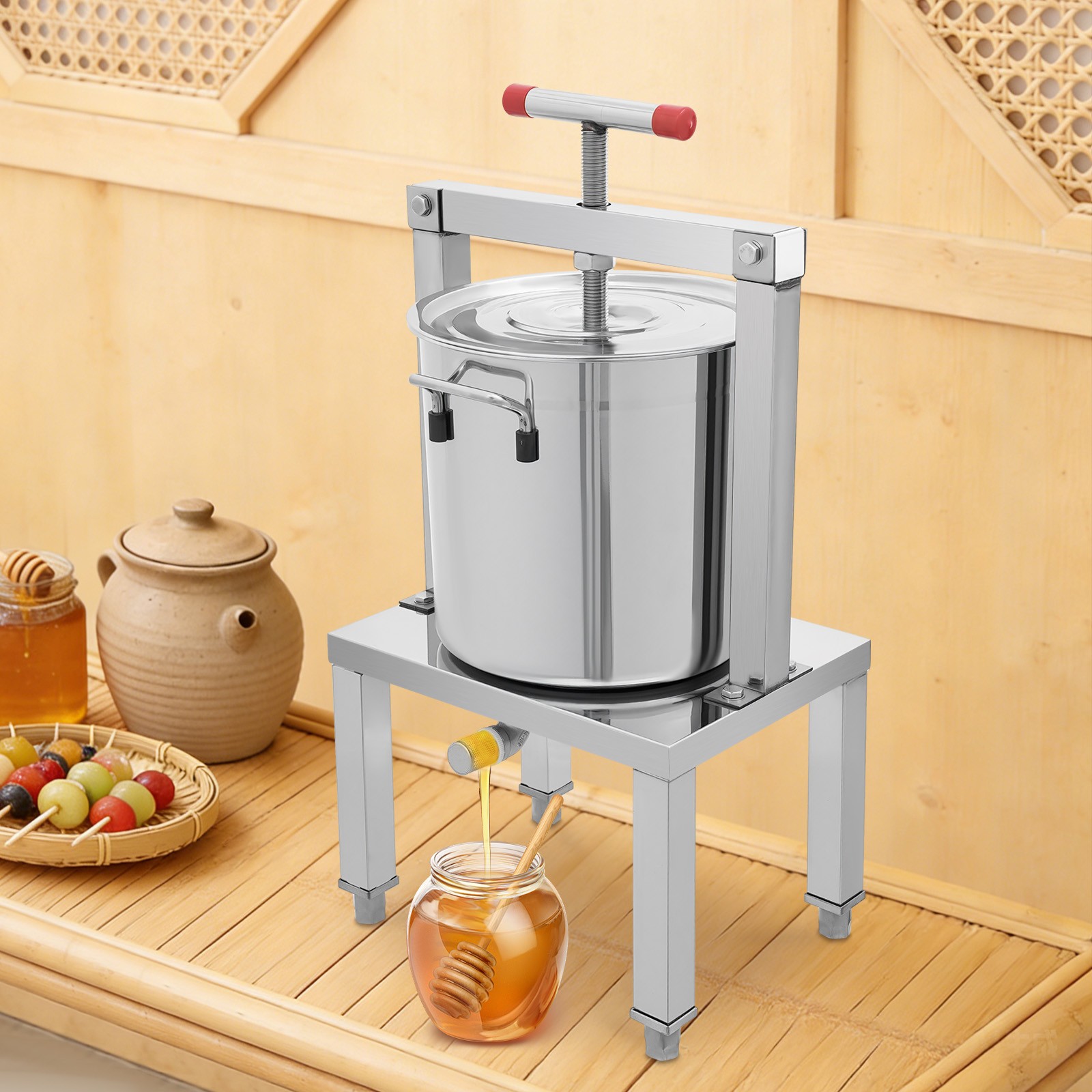 Large Manual Fruit Honey Presser Cider Wine Grape Apple Press Extractor For Wine