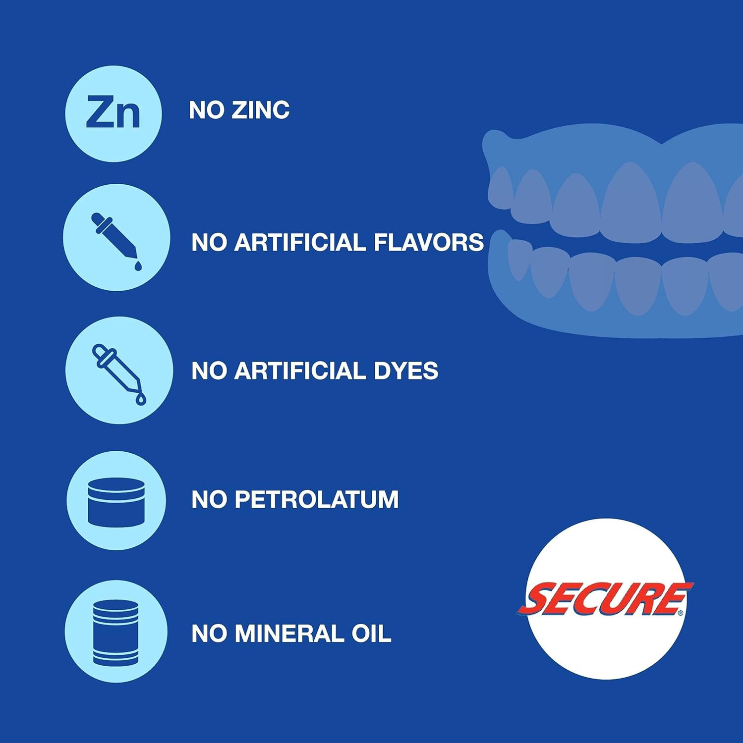 Secure Denture Adhesive Comfort Strips 15 Ct