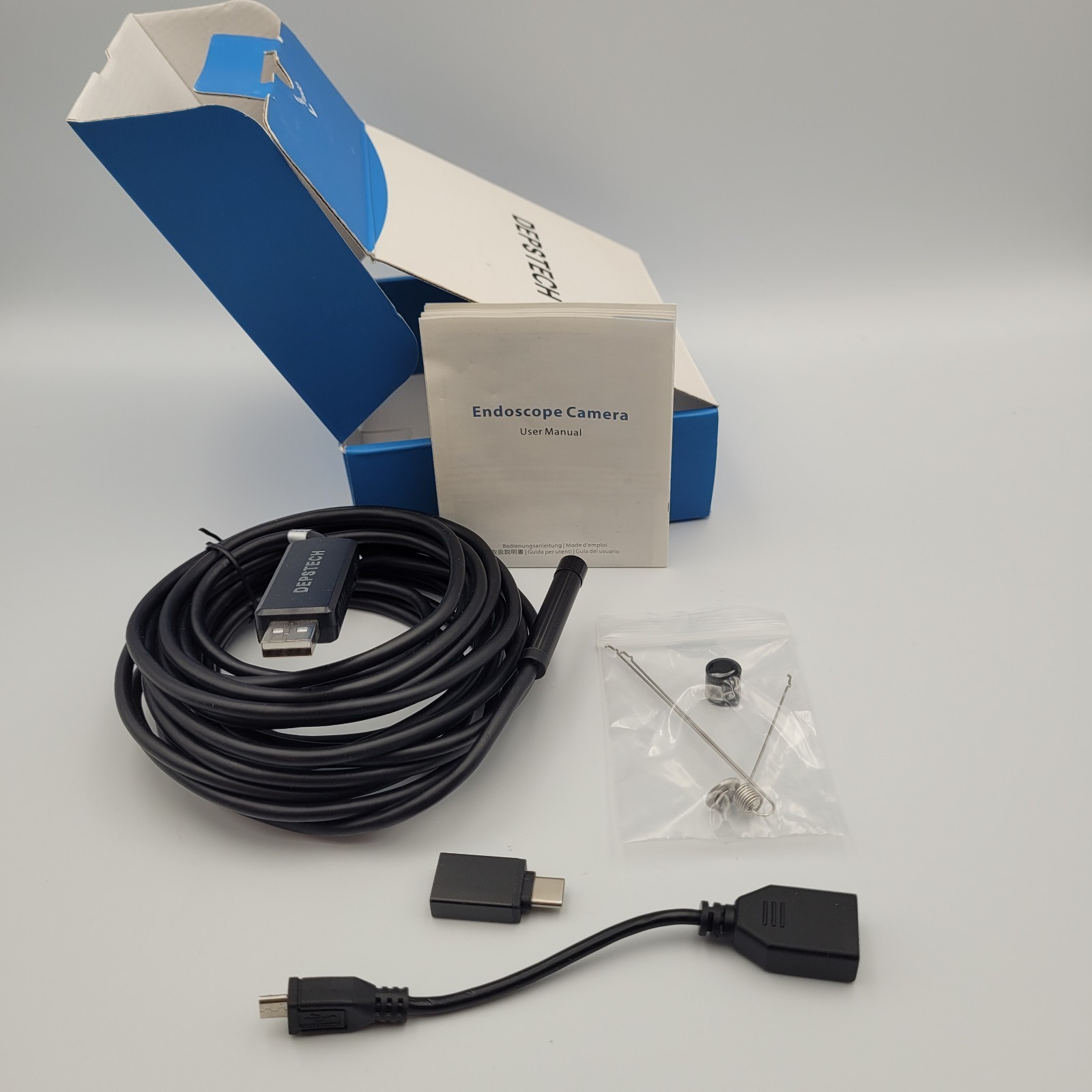 Depstech Type-C / USB Borescope Semi-rigid Endoscope 16.5 ft Waterproof Camera