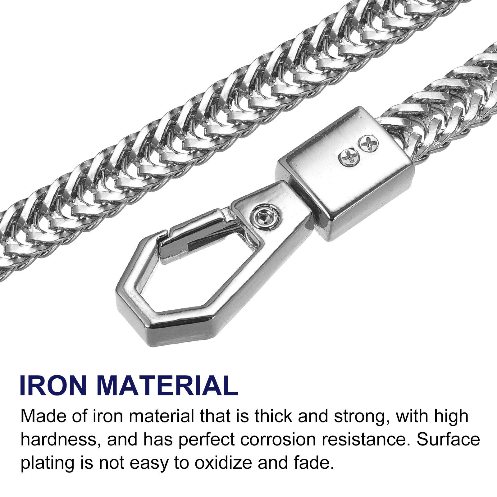 47" Purse Chain Strap Purse Handle Cross Body Shoulder Replacement Strap, Silver