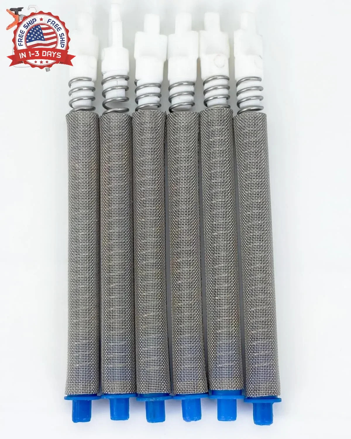 6-Pack 218131 50-Mesh Blue Airless Paint Spray Gun Filters, Compatible with Grac