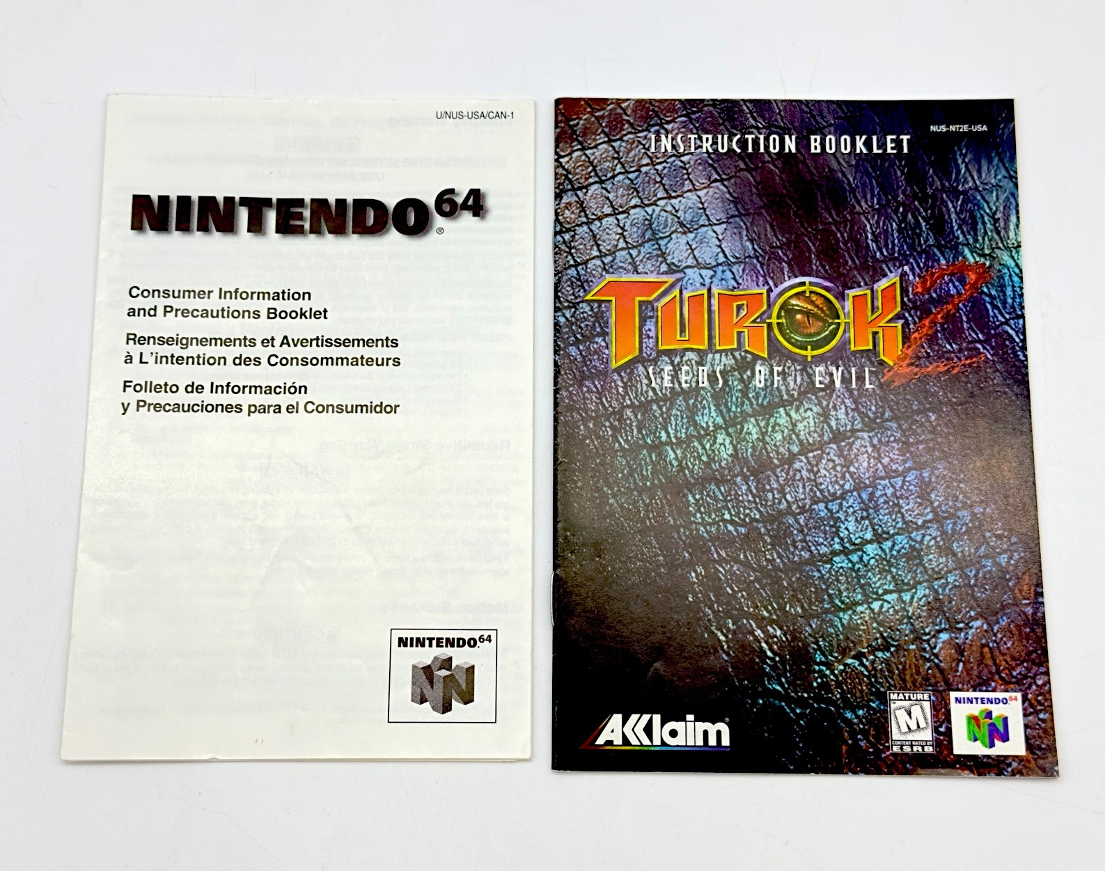 MANUAL ONLY Turok 2 Seeds of Evil Nintendo 64 N64 Instruction Booklet Only VGC