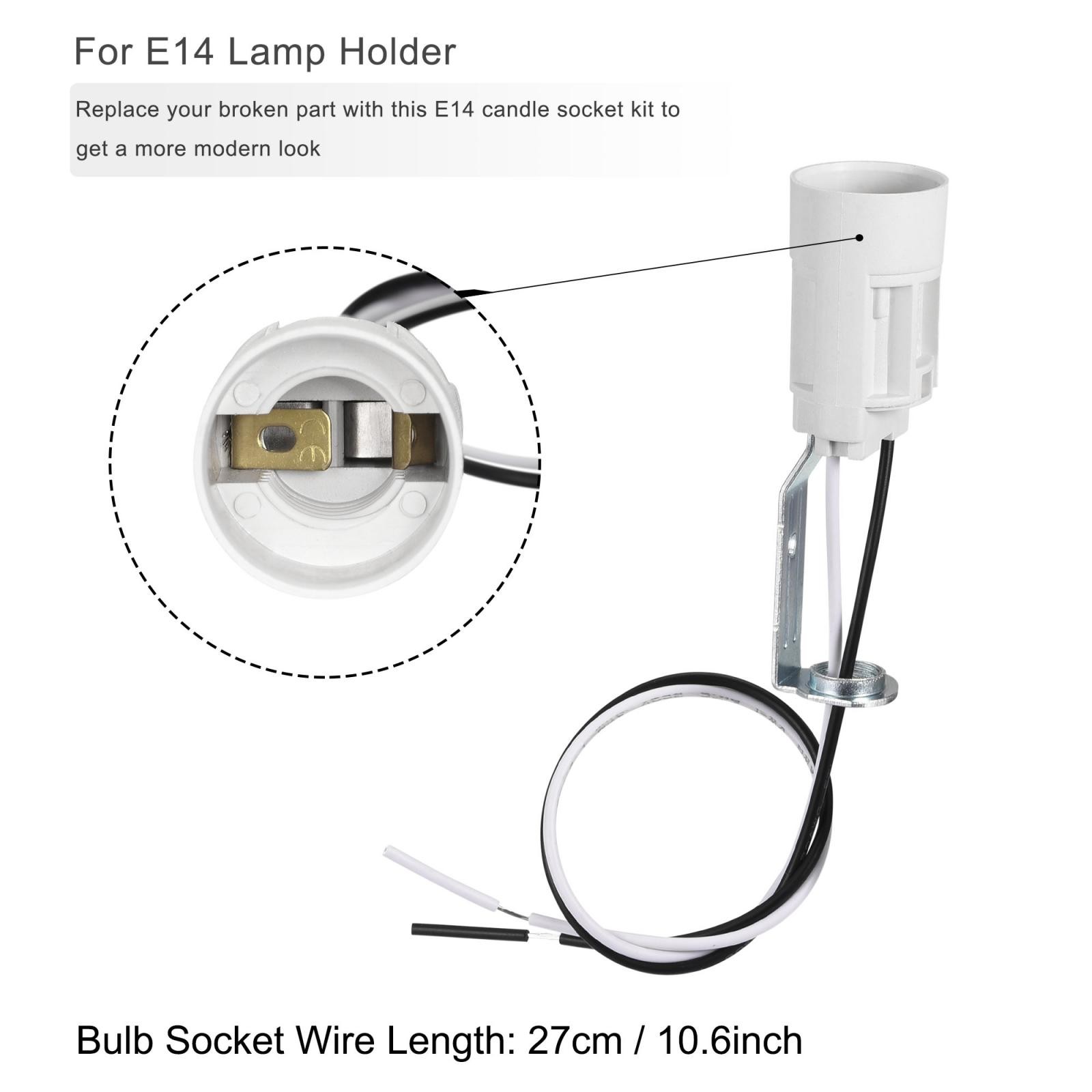 E14 Candelabra Base Bulb Socket 3 Inch White Candle Covers Kit 6 Sets