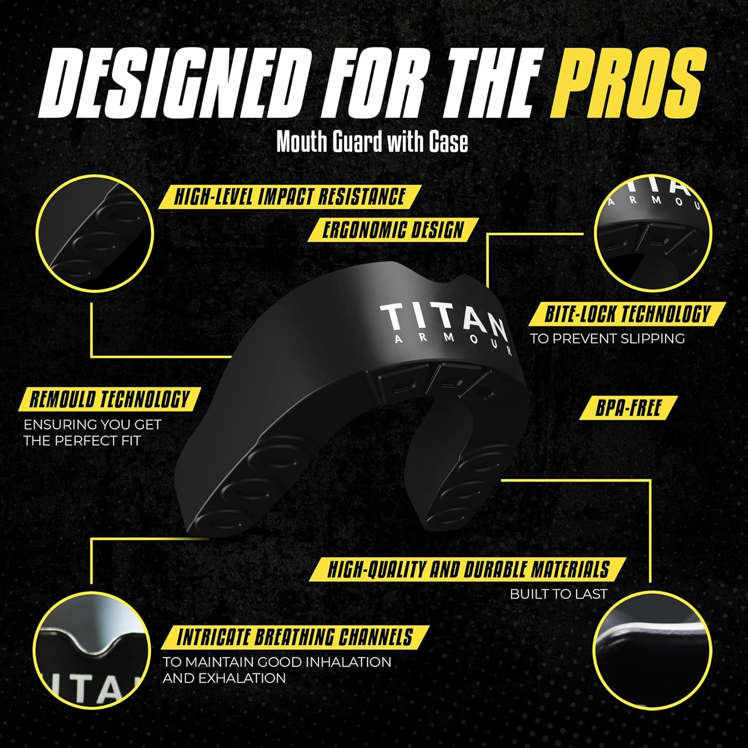 Titan Armour® Mouth Guard Boxing | Premium Dual-Layer | Case Included | Adult &