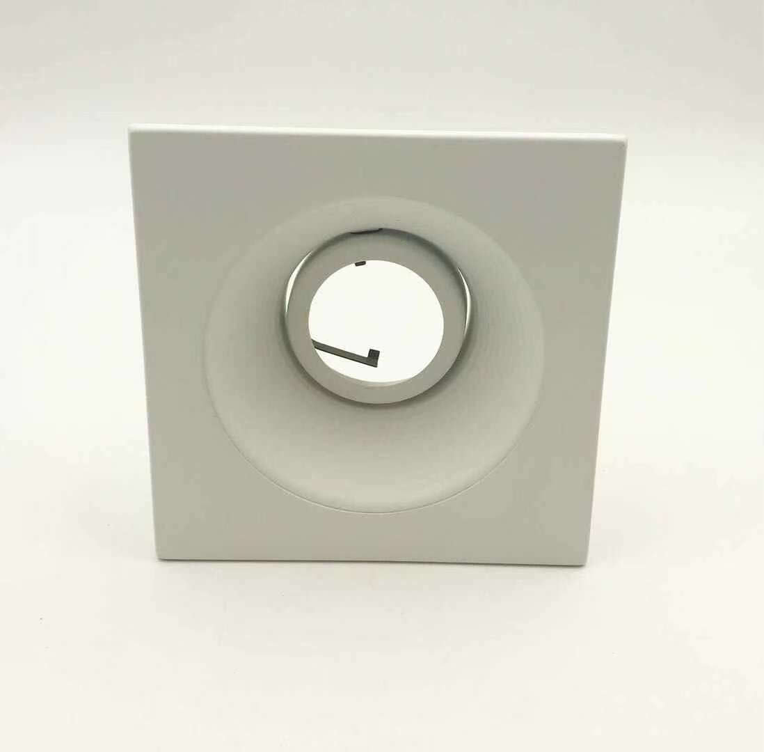 4" Low voltage recessed lighting satin stepped baffle white square trim