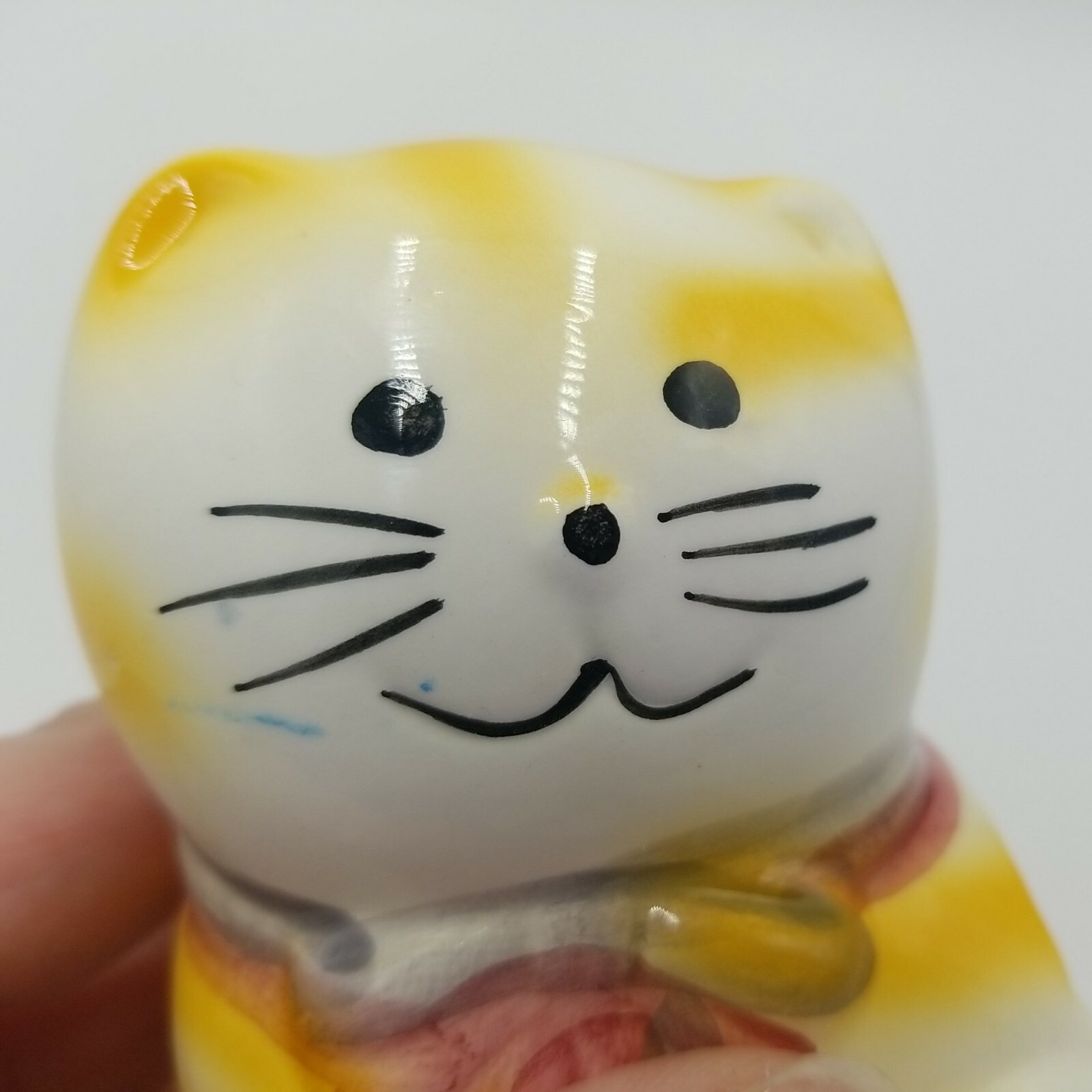 Ceramic Orange Stripe Tabby Cat Sponge Holder/ Planter