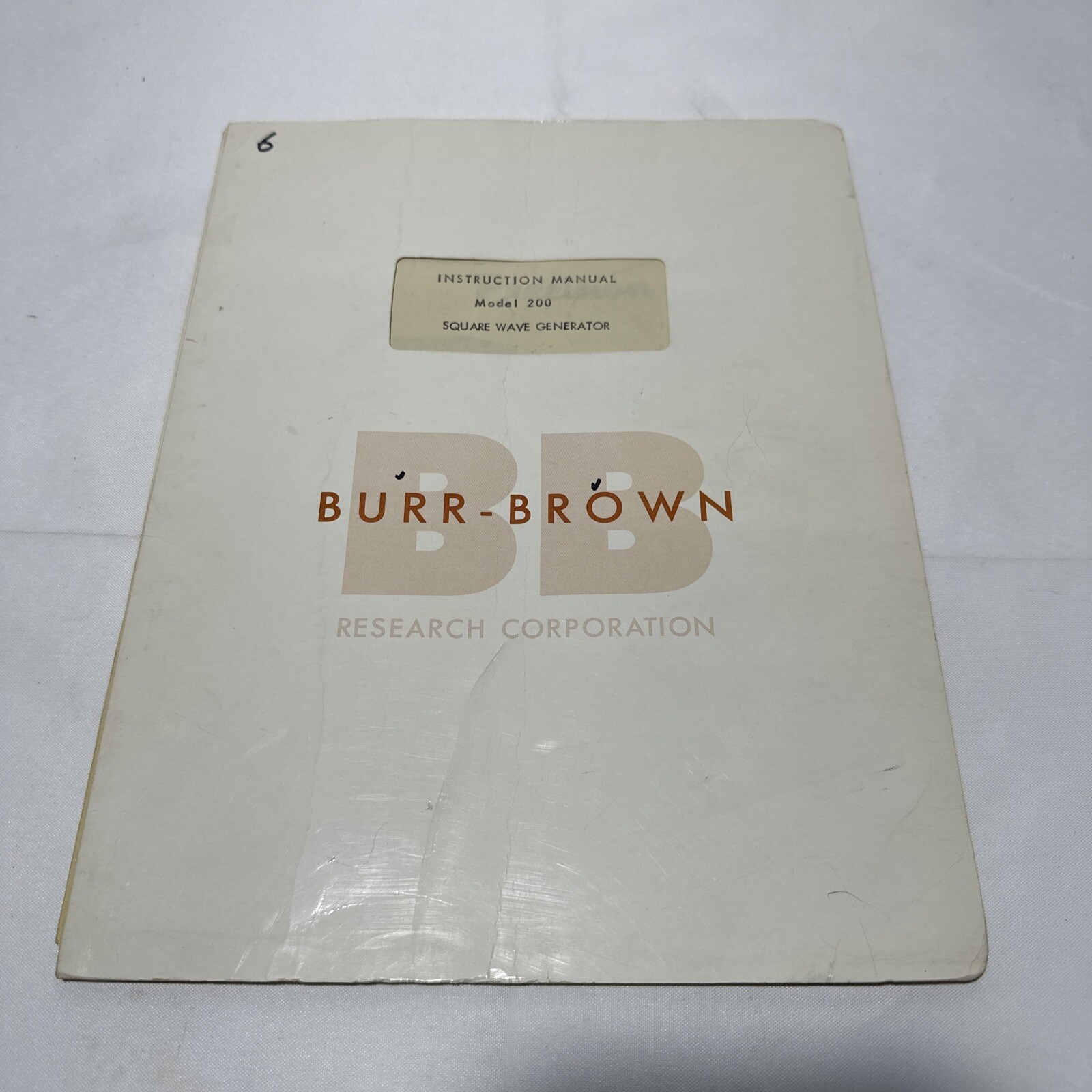 Burr-Brown Model 200 Square Wave Generator Instruction Manual
