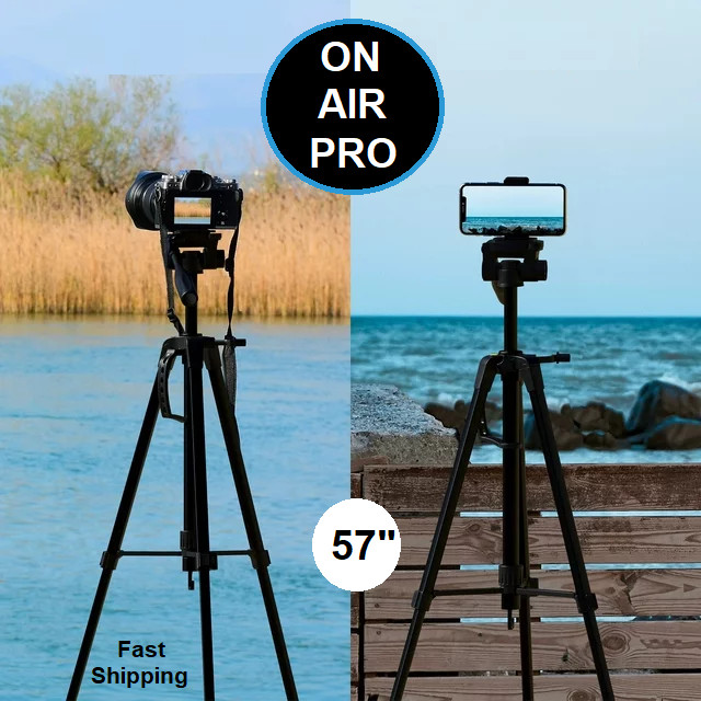 On Air Pro Stand, 57”, Lightweight Aluminum Tripod w /Carry Bag, Phone or Camera