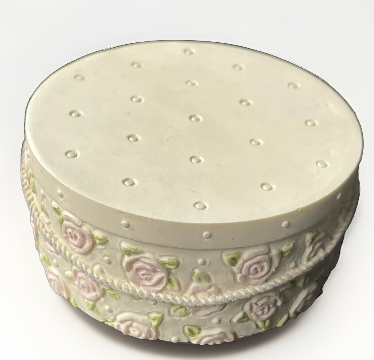 1997 NBM Bahner Trinket Box Round Hat Box Enesco