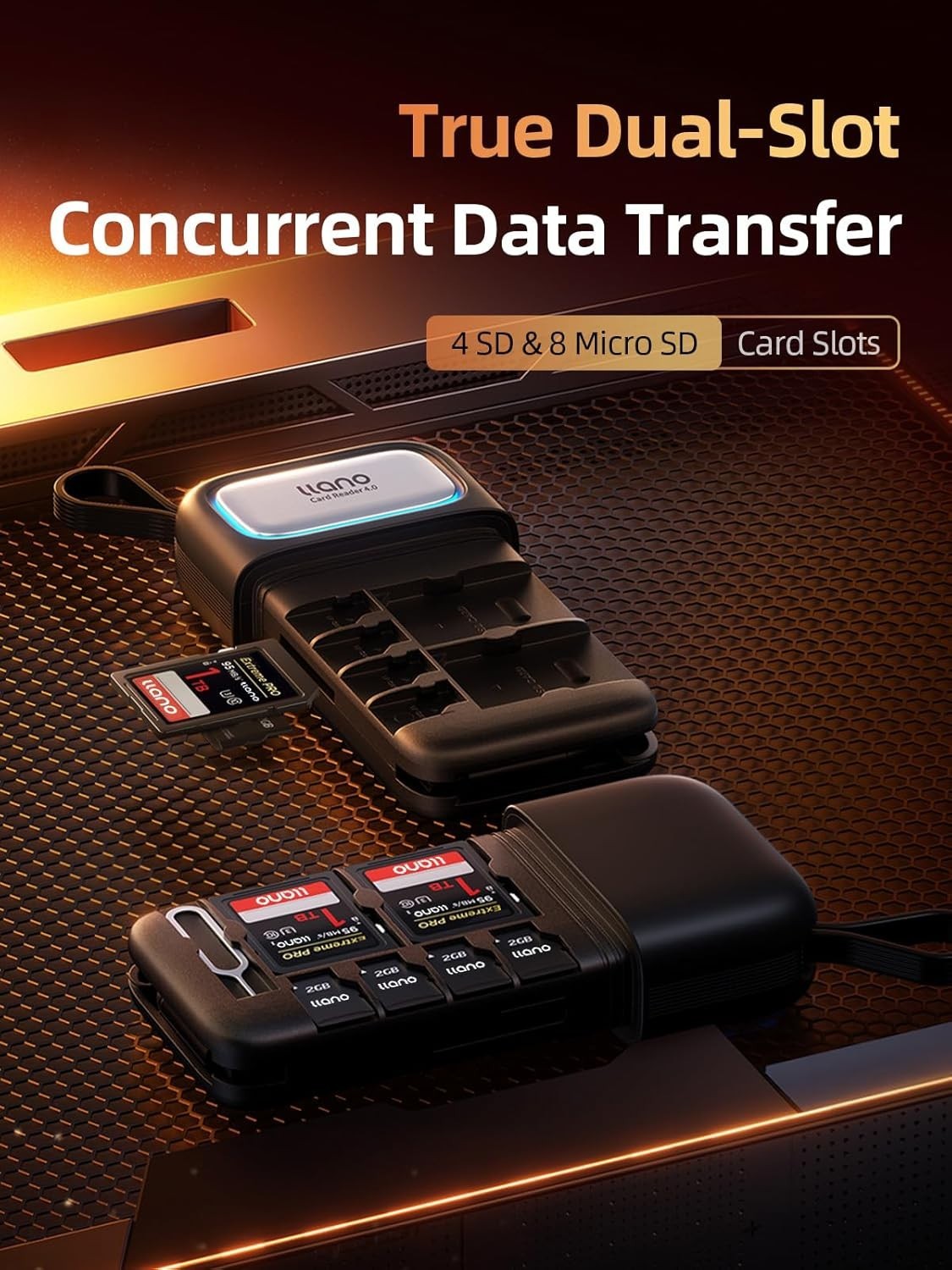 High Speed 2-in-1 Card Reader Case, USB 3.2 Gen1