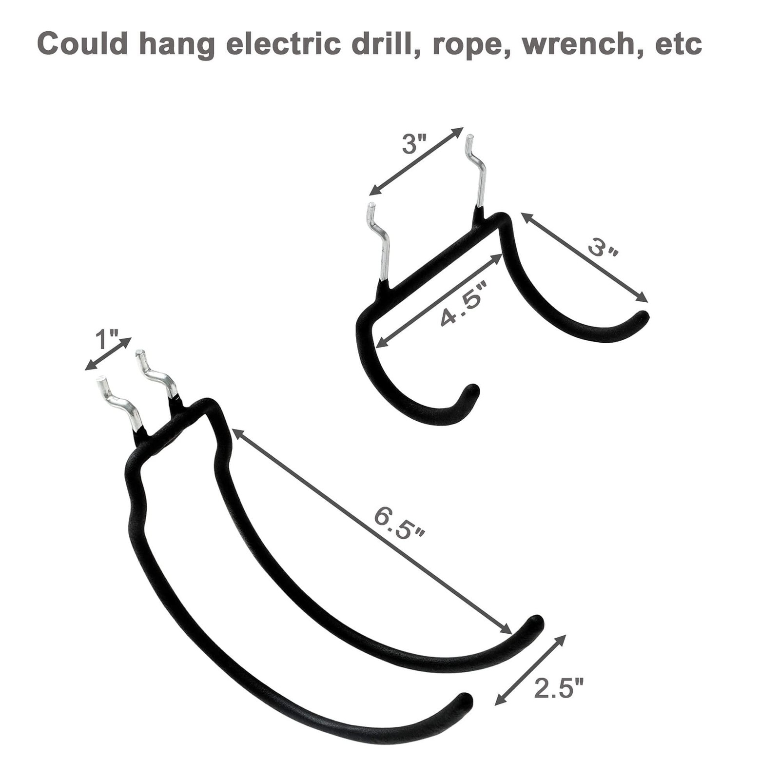 12 PCS Heavy Duty Pegboard Hooks, for Organizing Various Tools, for 1/4 Inch ...