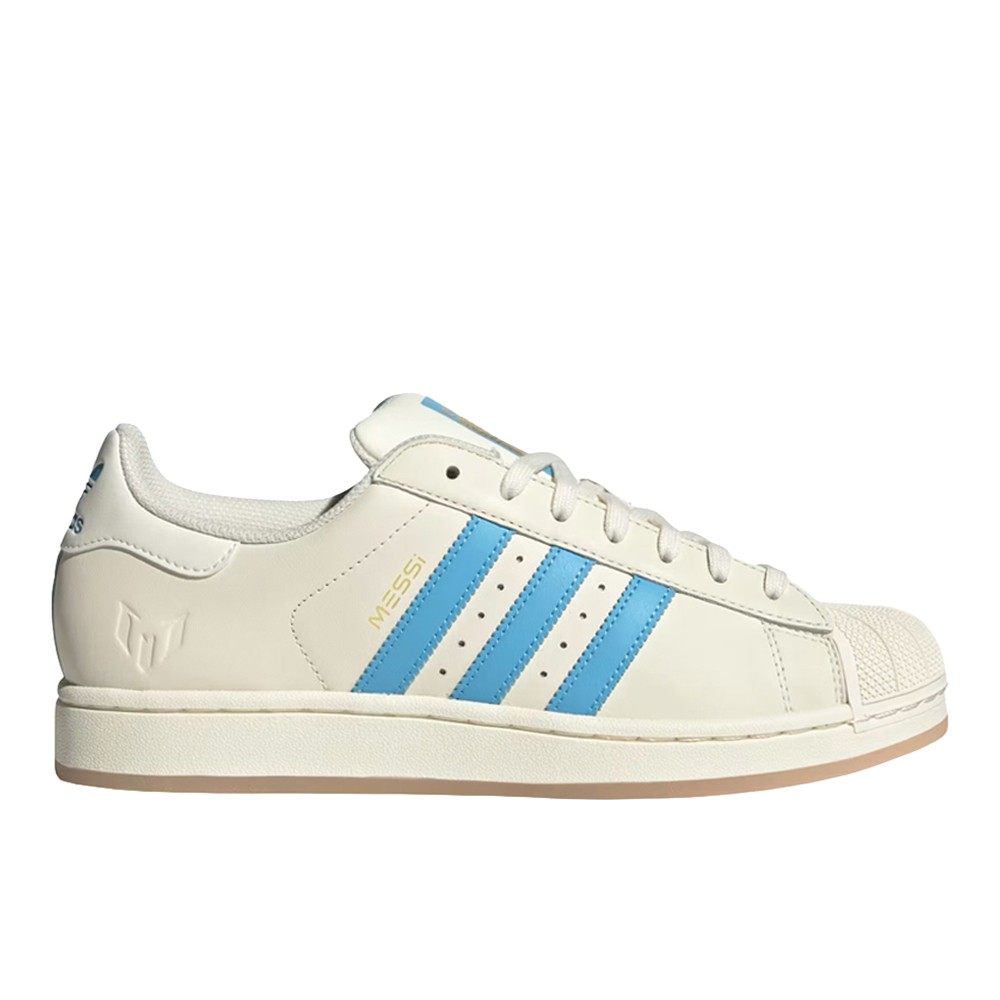adidas Superstar Messi Lace Up  Mens Off White Sneakers Casual Shoes JQ1256