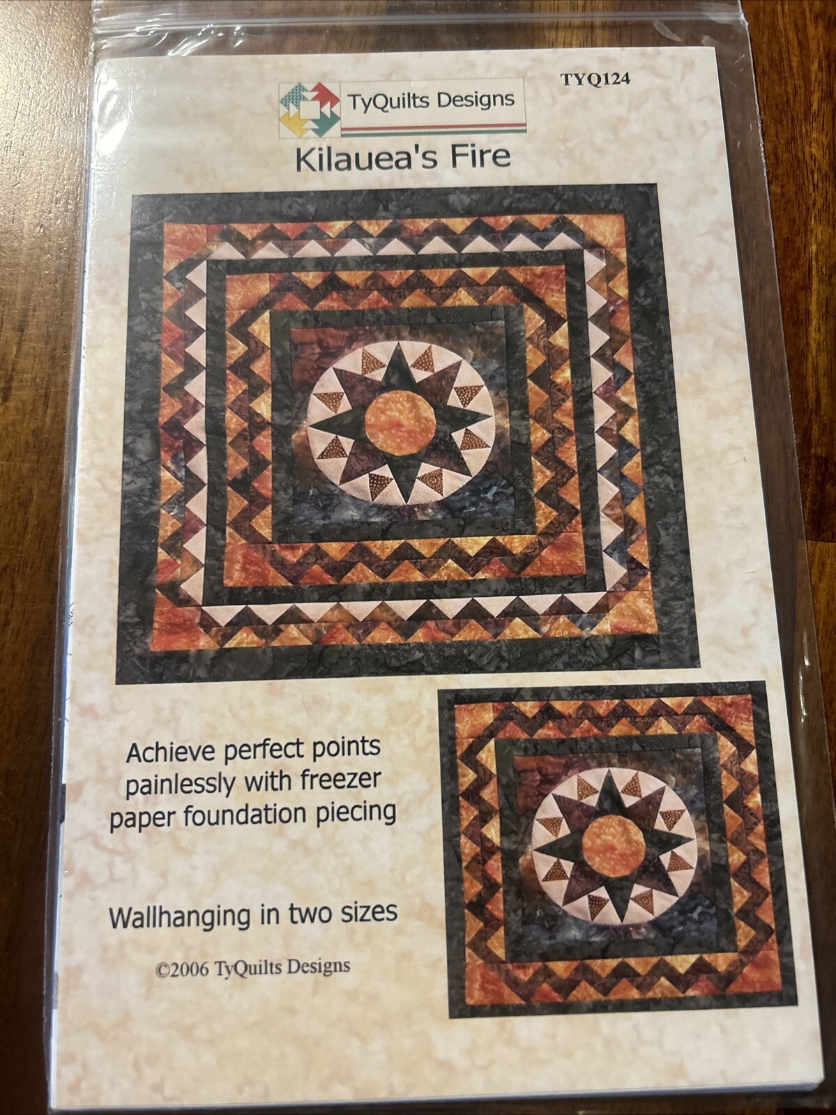 Kilauea’s Fire Wall Hanging Pattern Two Sizes TyQuilts Designs TYQ124