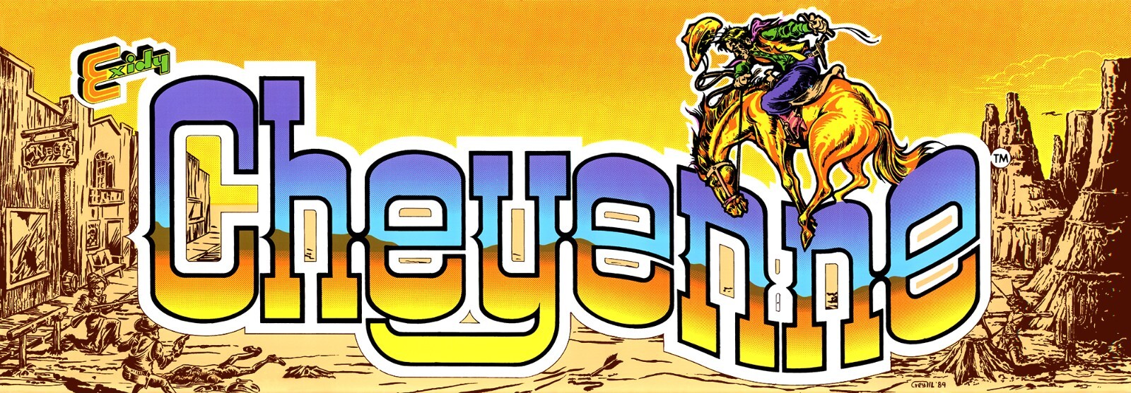Cheyenne Marquee Arcade Cabinet Header/Backlit Sign