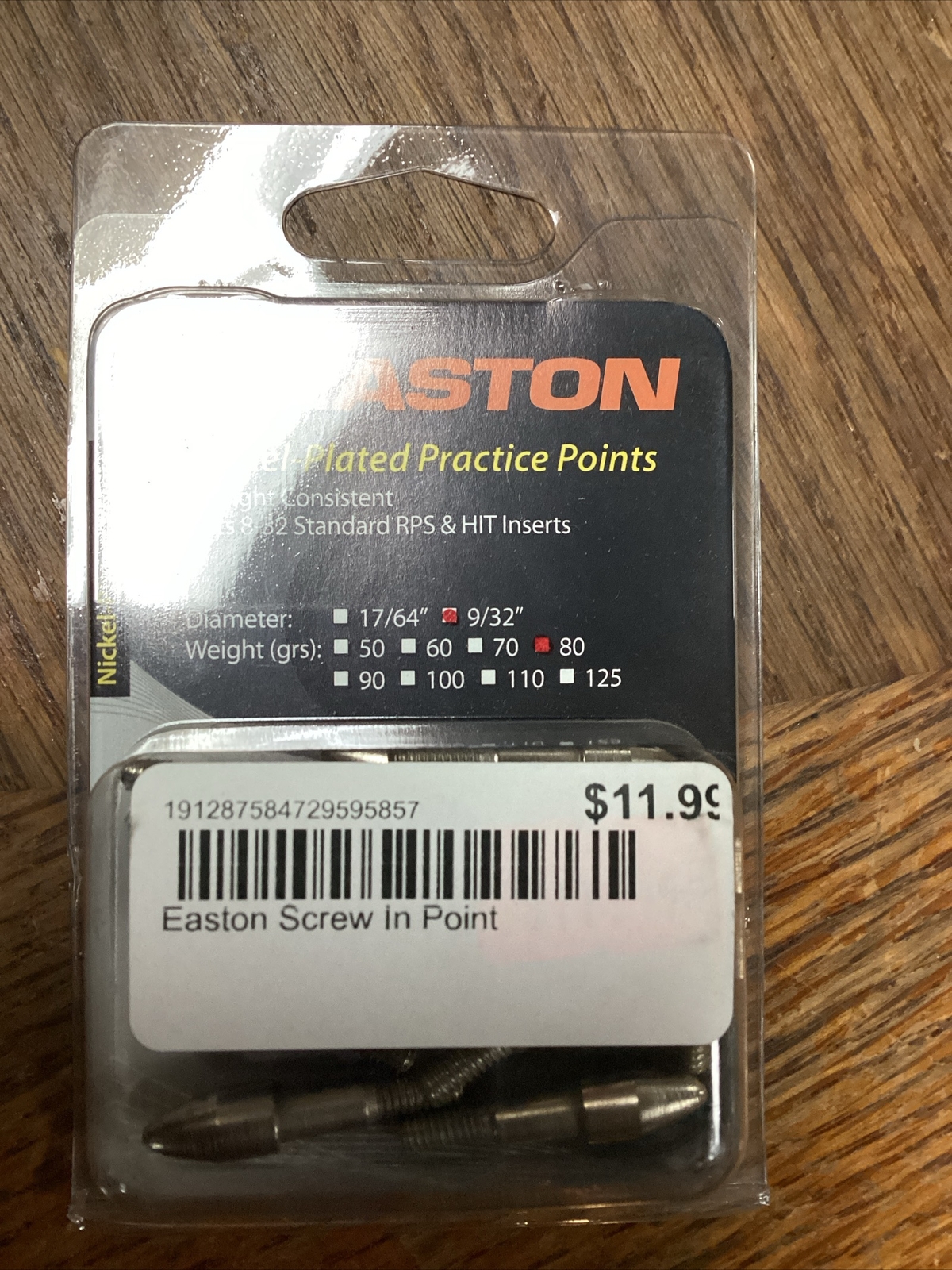 Easton Nickel-Plated 9/32 80 Grain Field Points